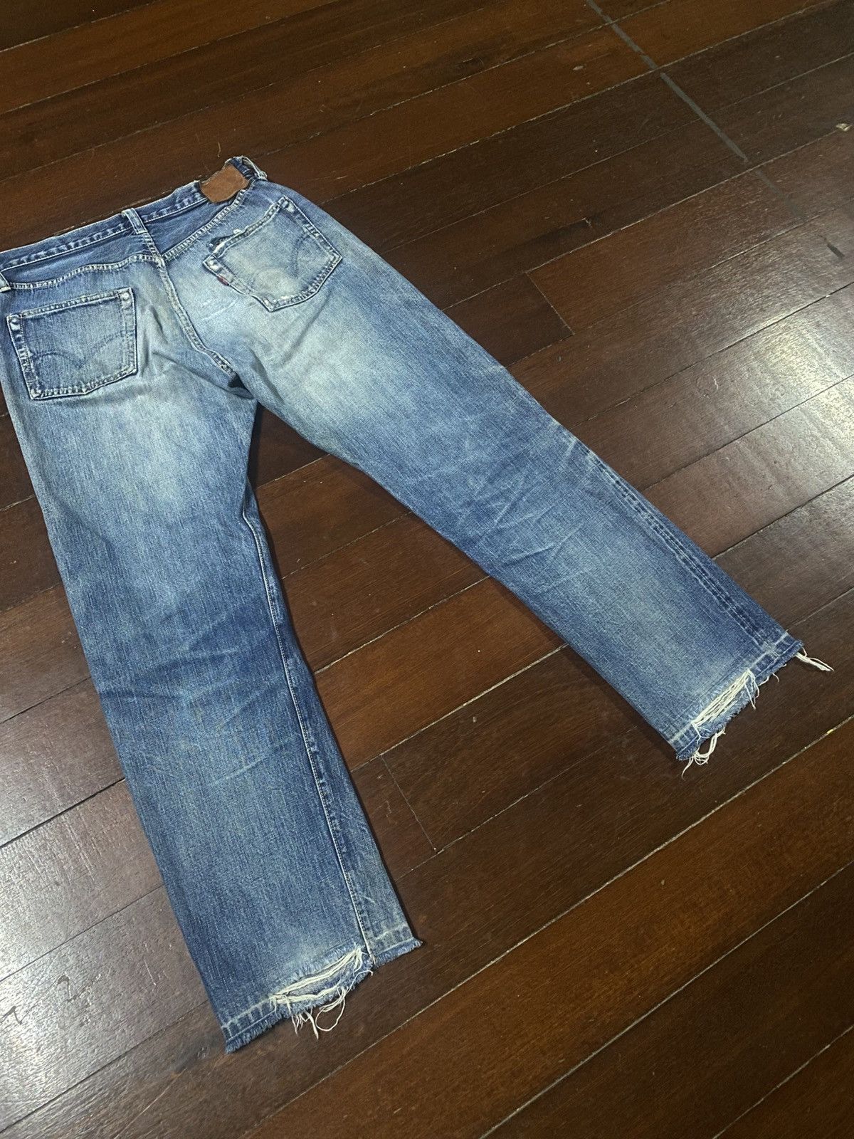 Full Count & Co. vintage full count selvedge distressed mud wash denim pants Size US 30 / EU 46 - 17 Thumbnail