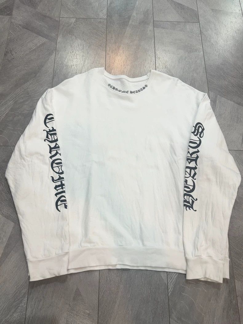 Chrome Hearts Chrome Hearts White Long Sleeve Sweatshirt Size US L / EU 52-54 / 3 - 1 Thumbnail
