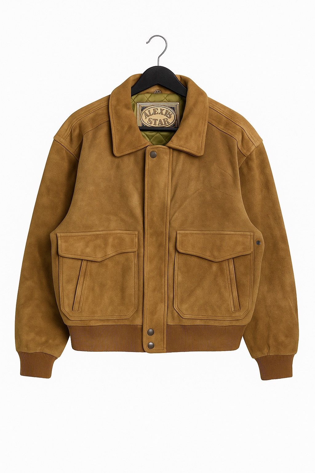 Vintage Vintage 90s Alexis Star Suede Leather Bomber Jacket Size US L / EU 52-54 / 3 - 1 Thumbnail