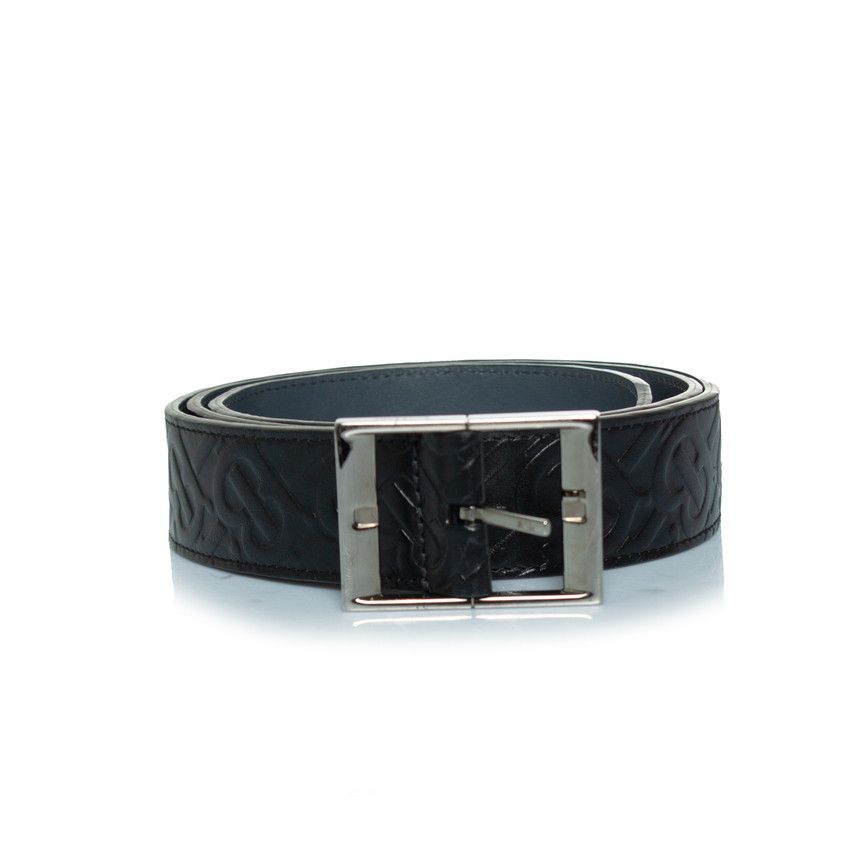 Burberry Burberry, B embossed leather belt in black Size 40 - 2 Thumbnail