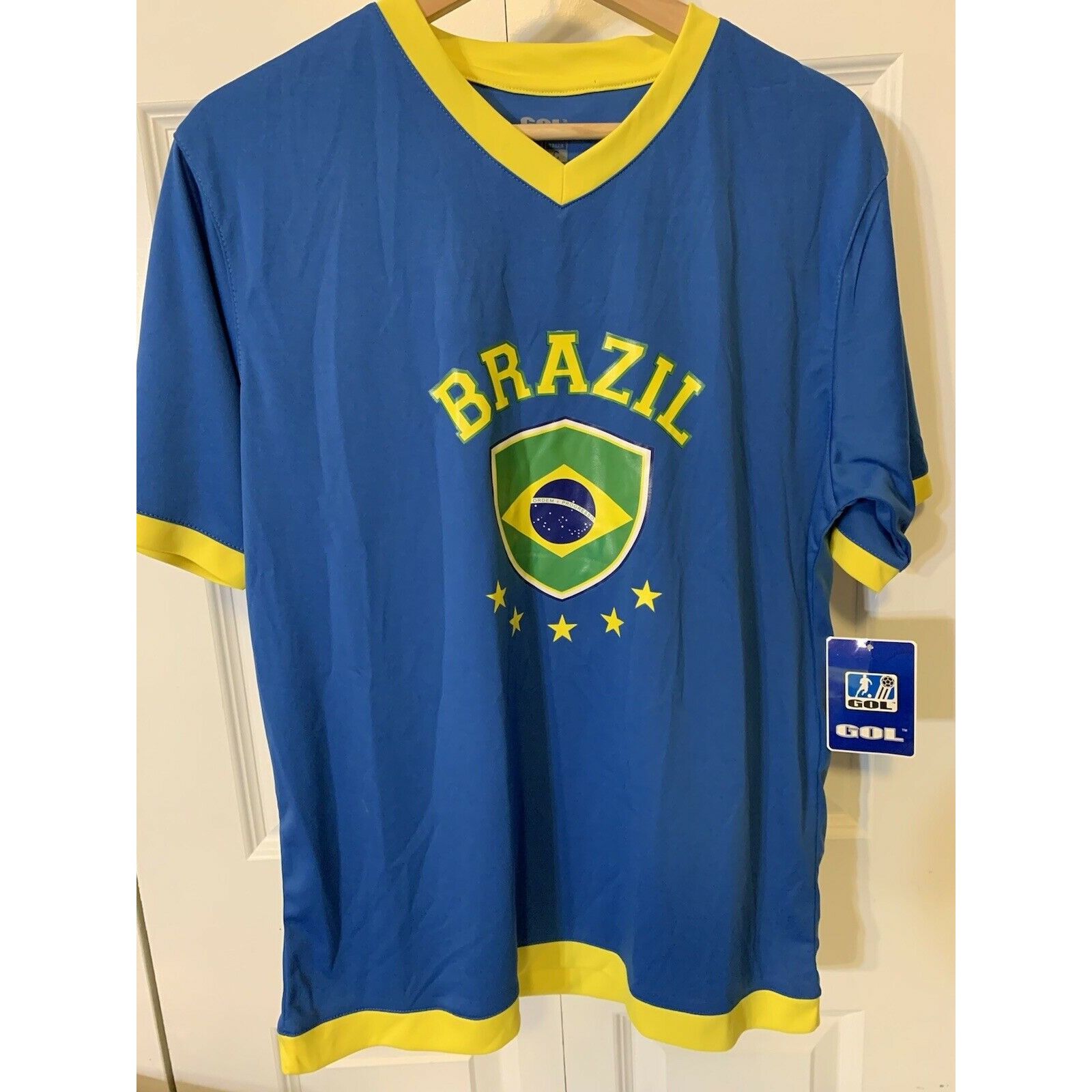 Other New Brazil Futbol Soccer Club Team Jersey GOL Blue Yellow Me Size US S / EU 44-46 / 1 - 5 Thumbnail