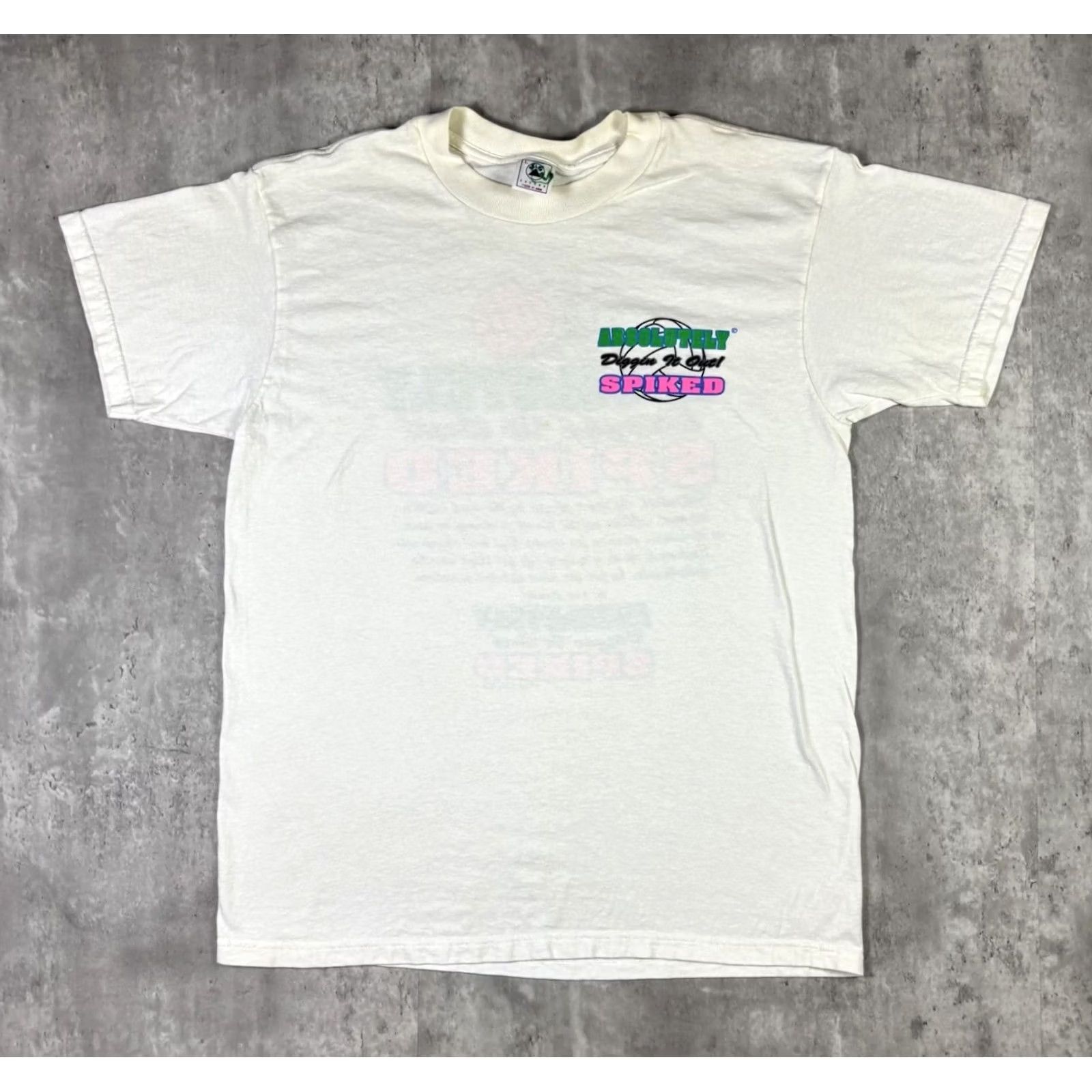 Delta VINTAGE Delta White T-Shirt XL Absolutely Spiked Double-Sided Art 90s Mens Shirt Size US XL / EU 56 / 4 - 2 Thumbnail