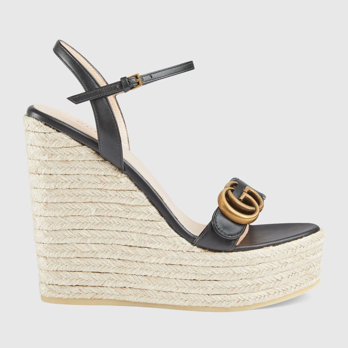 women's leather platform espadrille