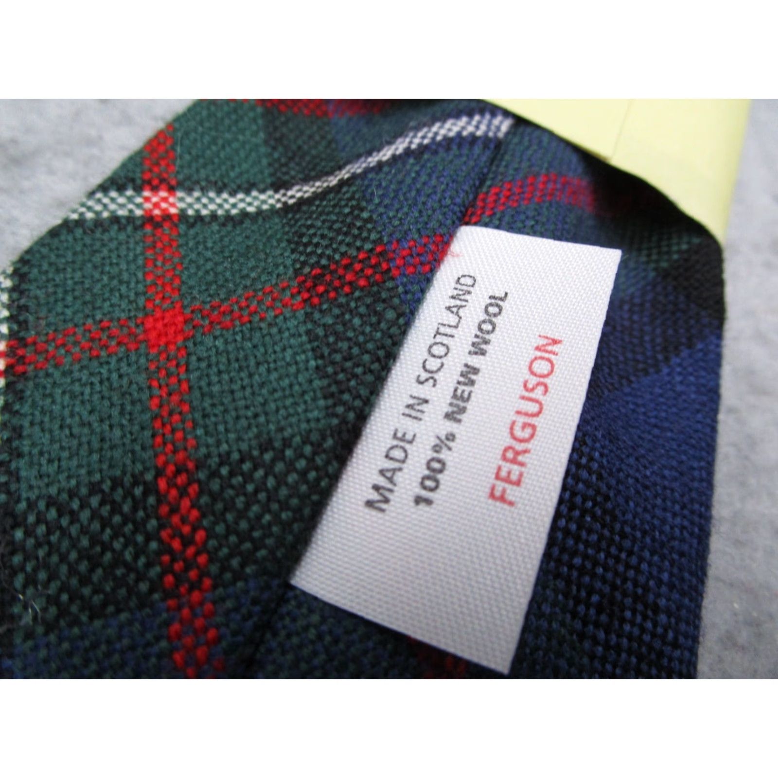 Vintage FERGUSON Rodlinoch Mens Green Plaid Wool Neck Tie - 100% Wool - Made in Scotland - Classic Length - Skinny Width - Vintage: No - Men Size ONE SIZE - 3 Thumbnail