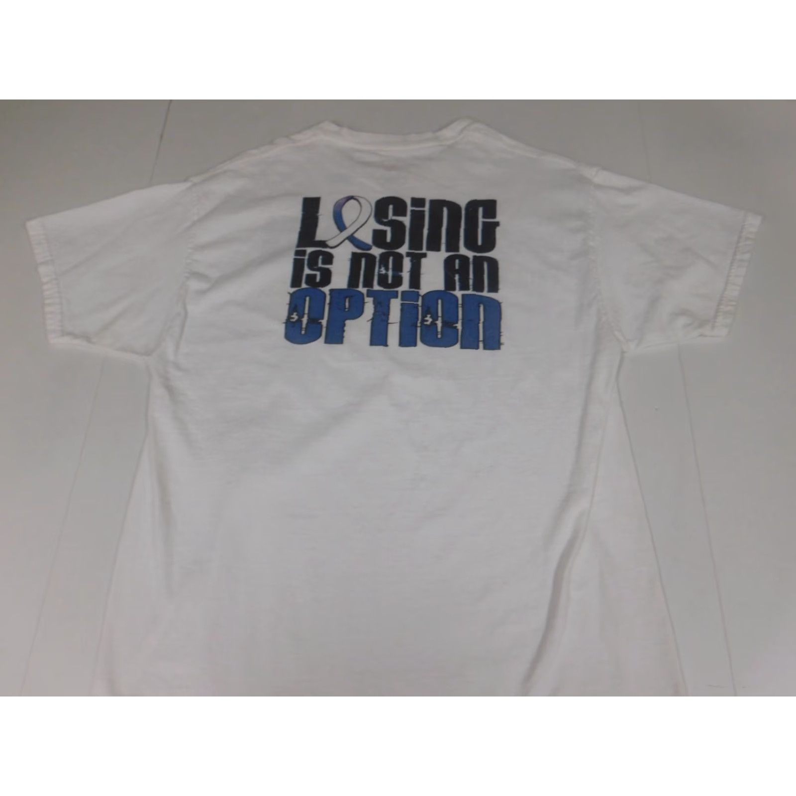 Hanes Losing is not an option Hanes Mens T-Shirt L White Crew Neck Short Sleeve 90s University Colorful Logo Bre breathable Size US L / EU 52-54 / 3 - 6 Thumbnail