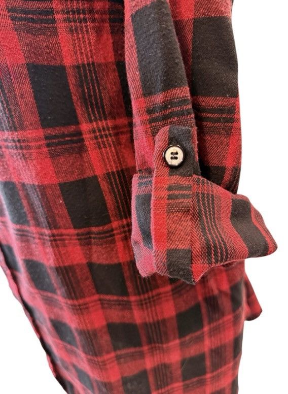 Other Coco + Carmen Red Black Buffalo Plaid Flannel Shirt Dress Size XXL / US 16-18 / IT 52-54 - 5 Thumbnail