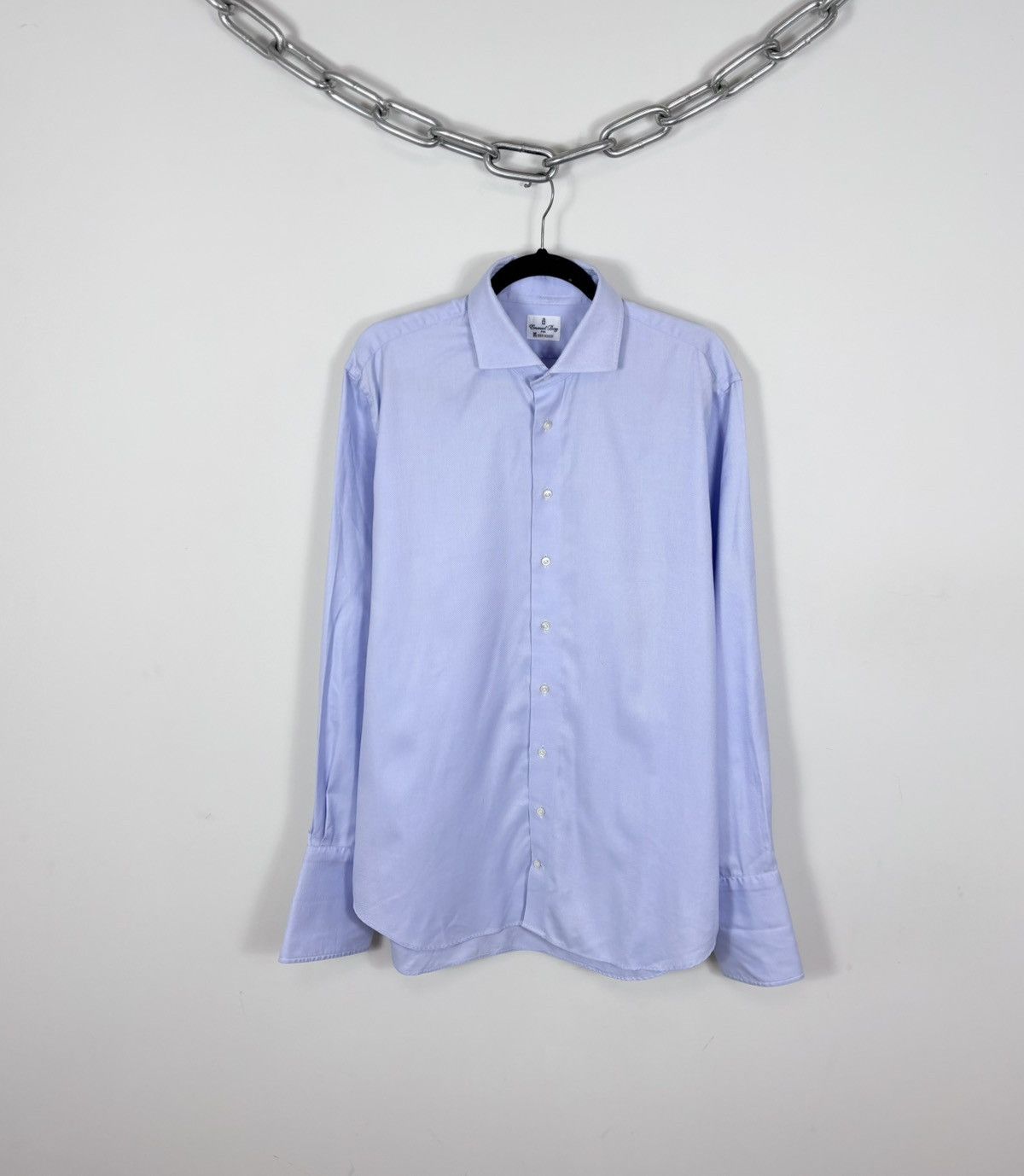 Other Emanuel Berg Men’s Blue Pinstripe Button Up Dress Shirt Size US XL / EU 56 / 4 - 1 Thumbnail