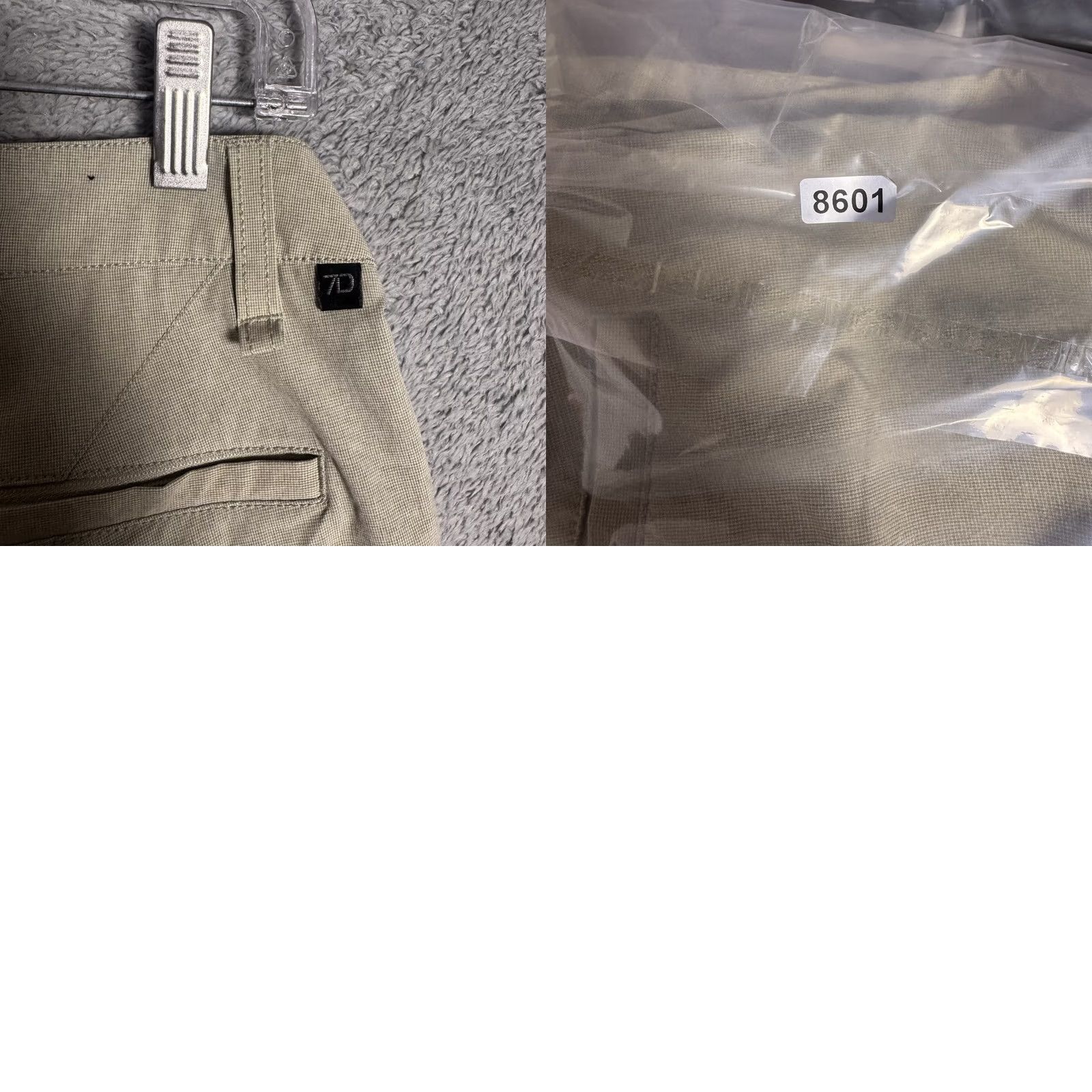 Vintage 7 Diamonds Shorts Mens 30x10 Hybrid Momentum Performance Lightweight 7D Golf Chino Casual Beige Pocket Pockets Slim? Size US 30 / EU 46 - 9 Thumbnail