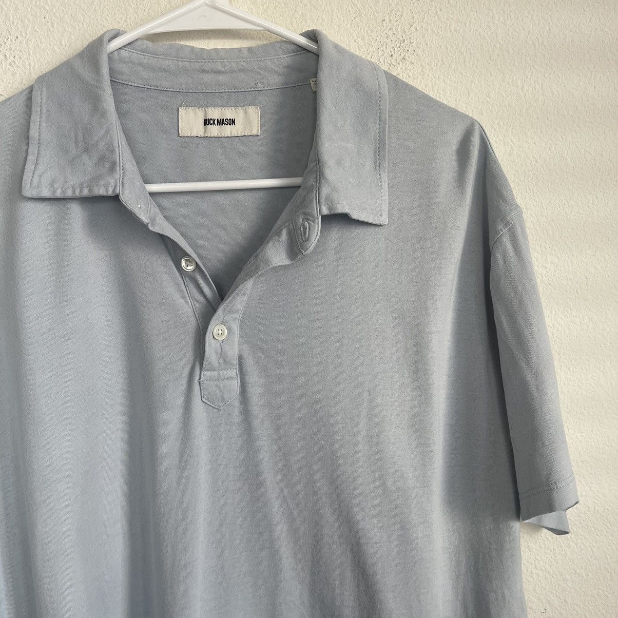 Buck Mason Buck Mason Washed Blue Short Sleeve Polo Shirt Size US L / EU 52-54 / 3 - 1 Thumbnail