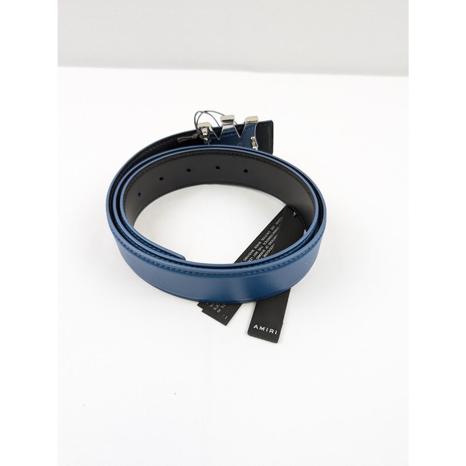 Amiri o1rshd1 Q:8 / Size: 90 / Nappa Belt in Blue Size 34 - 8 Thumbnail