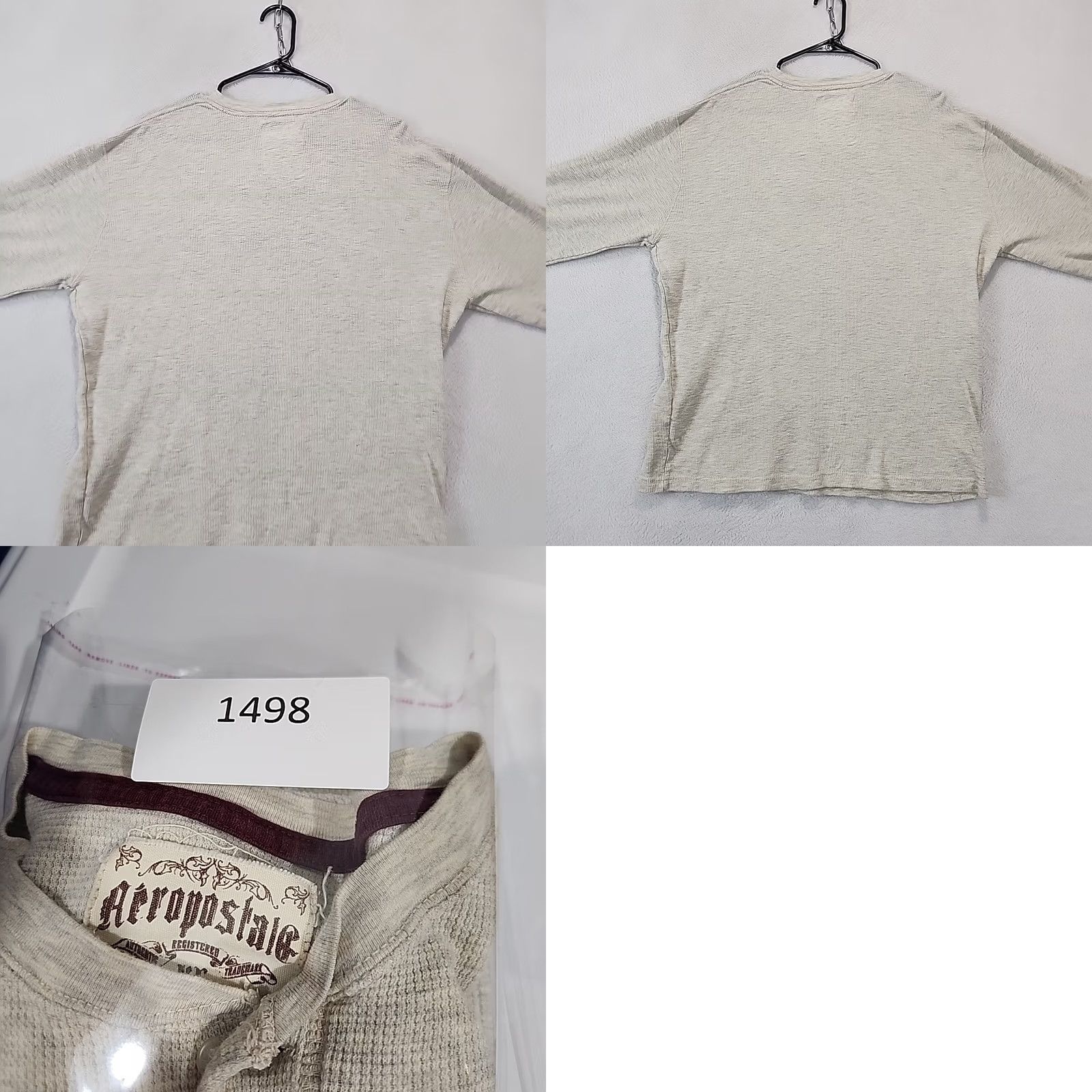 Aeropostale VINTAGE Aeropostale Henley Shirt XL Mens Ivory Waffle Knit Thermal Logo Long Sleeve USA 90s Size US XL / EU 56 / 4 - 9 Thumbnail