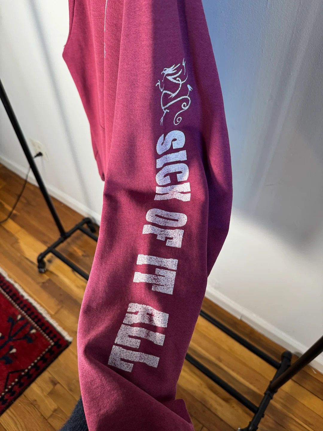 Vintage 🚭RARE🚭 SICK OF IT ALL NEW YORK HARDCORE RED DRAGON HOODIE Size US XL / EU 56 / 4 - 8 Thumbnail