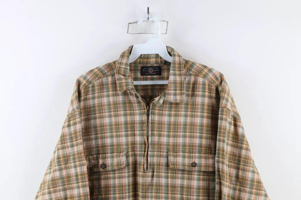 American Eagle Outfitters × Vintage Vintage 90s American Eagle Pullover Flannel Jacket Plaid Size US XL / EU 56 / 4 - 2 Thumbnail