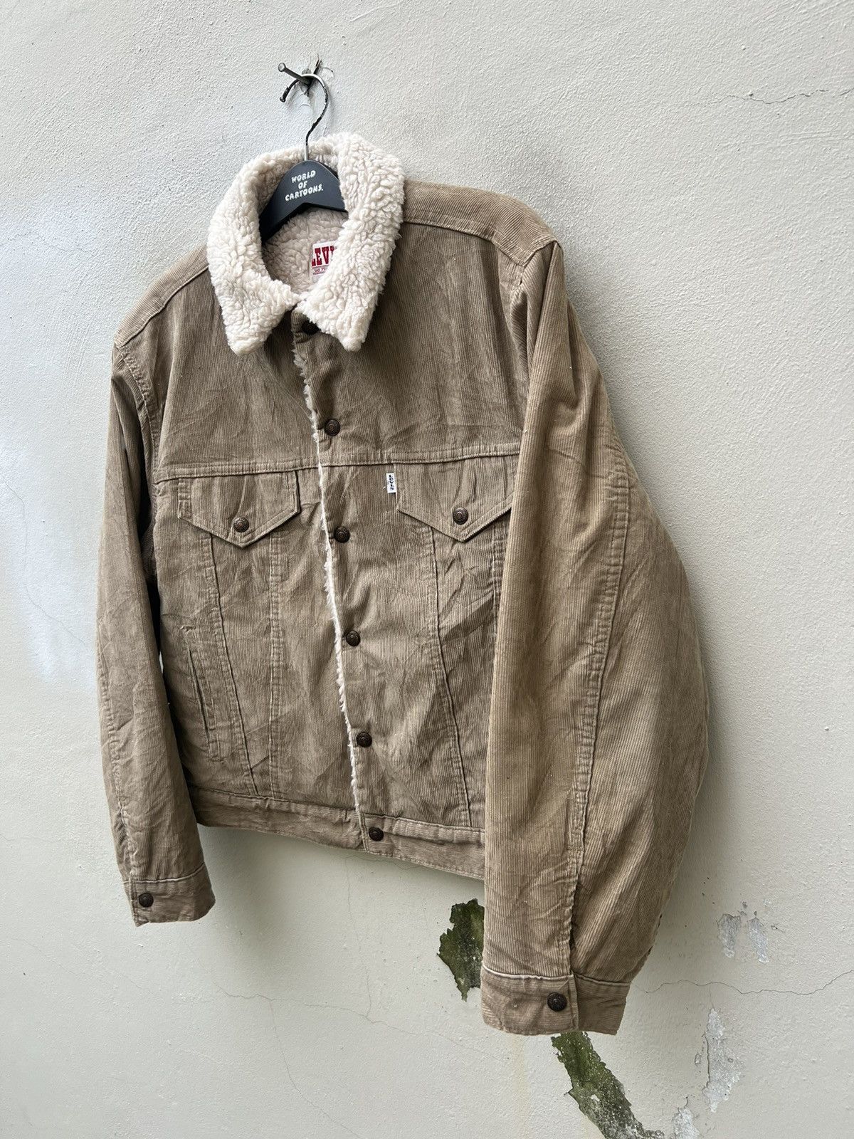 Levi's Vintage 80s Levi’s Sherpa Lined Corduroy Trucker Jacket Size US XL / EU 56 / 4 - 9 Thumbnail