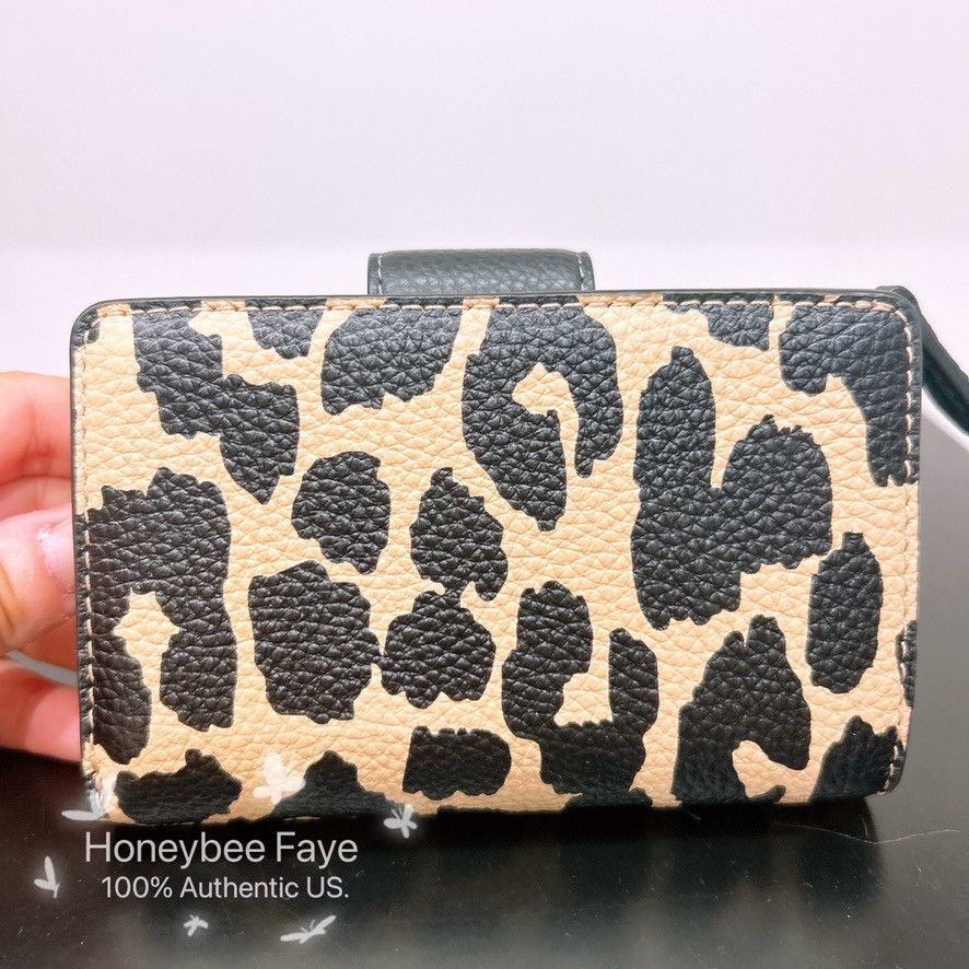 Coach Medium Corner Zip Wallet With Leopard Print CBT25 Size ONE SIZE - 4 Thumbnail