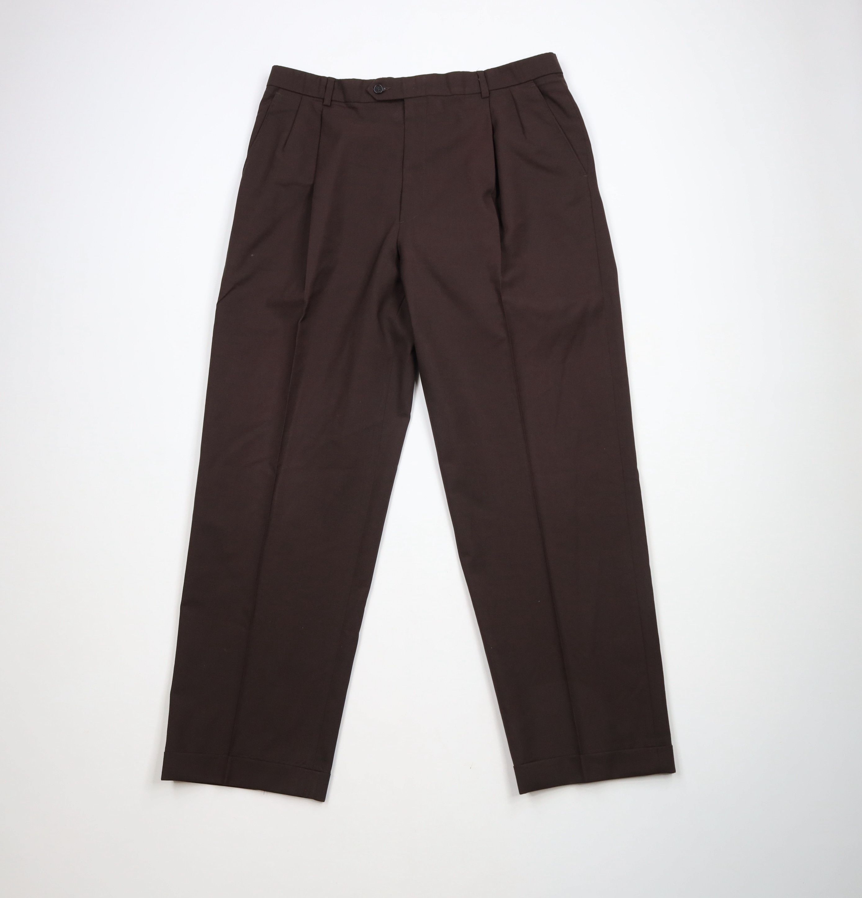 Vintage Vintage 90s Streetwear Pleated Cuffed Wide Leg Chino Pants Size US 36 / EU 52 - 1 Thumbnail