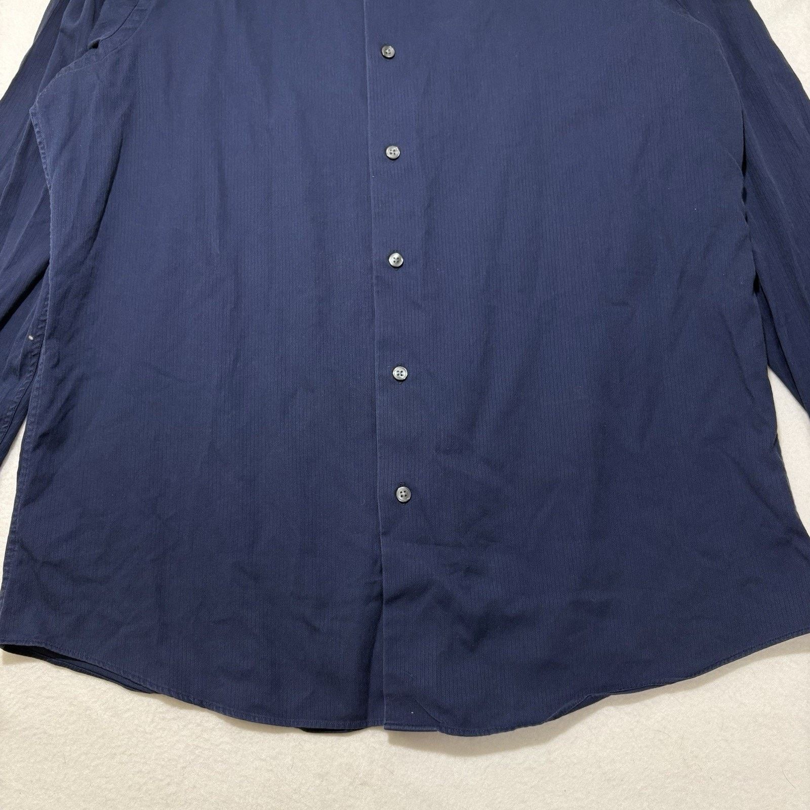 Apt. 9 Apt 9 17.5 36/37 Slim Fit Button Down Dress Shirt Navy Blue Size US XL / EU 56 / 4 - 5 Thumbnail