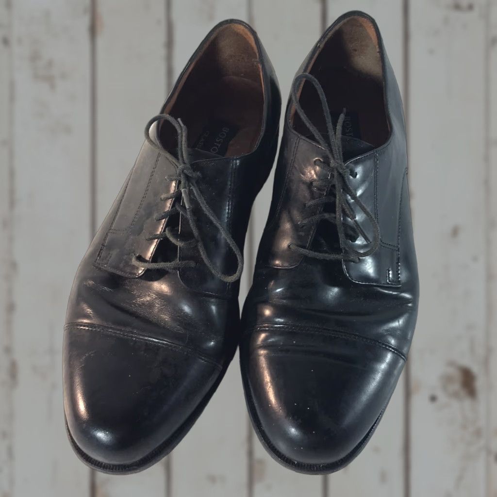 Vintage BOSTONIAN Classics First Flex Black Leather Oxfords Mens 9W Lace Up Dress Shoes Size US 9 / EU 42 - 1 Thumbnail