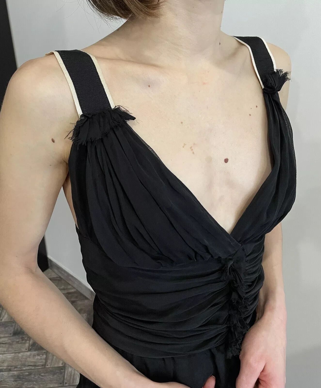 Dolce & Gabbana D&G Mesh Tank Top Corset Zip Up V-neck Womens sexy fitted Size S / US 4 / IT 40 - 8 Thumbnail