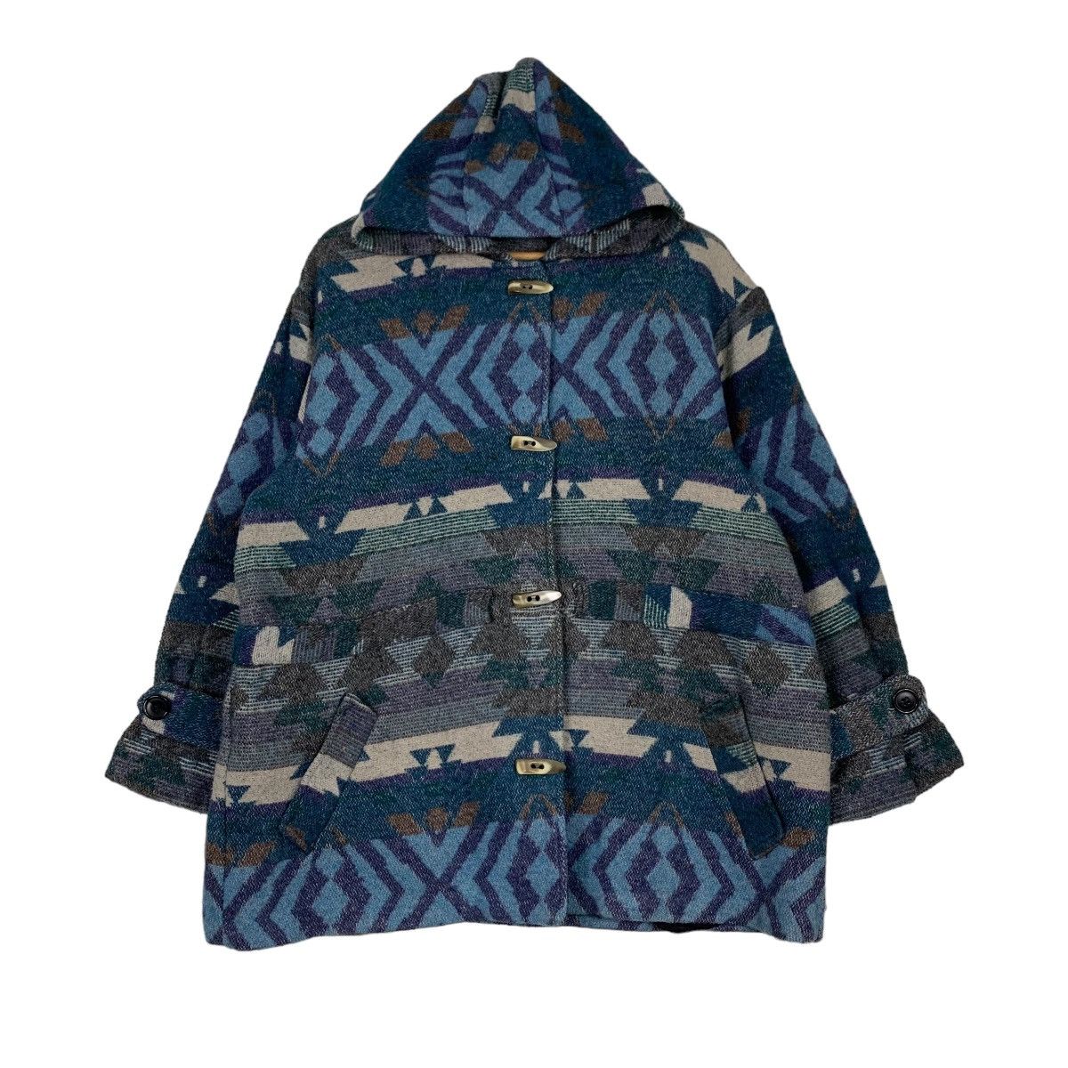 Vintage RAMPAGE Native Navajo Toggle Button Hoodie Jacket #1039-C47 Size US M / EU 48-50 / 2 - 1 Thumbnail
