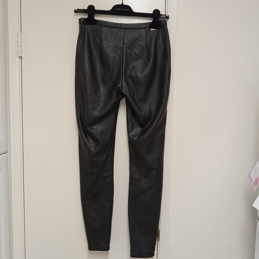 Armani Exchange EUC Armani Exchange Black Faux Leather Leggings Size 25" / US 0 / IT 36 - 4 Thumbnail