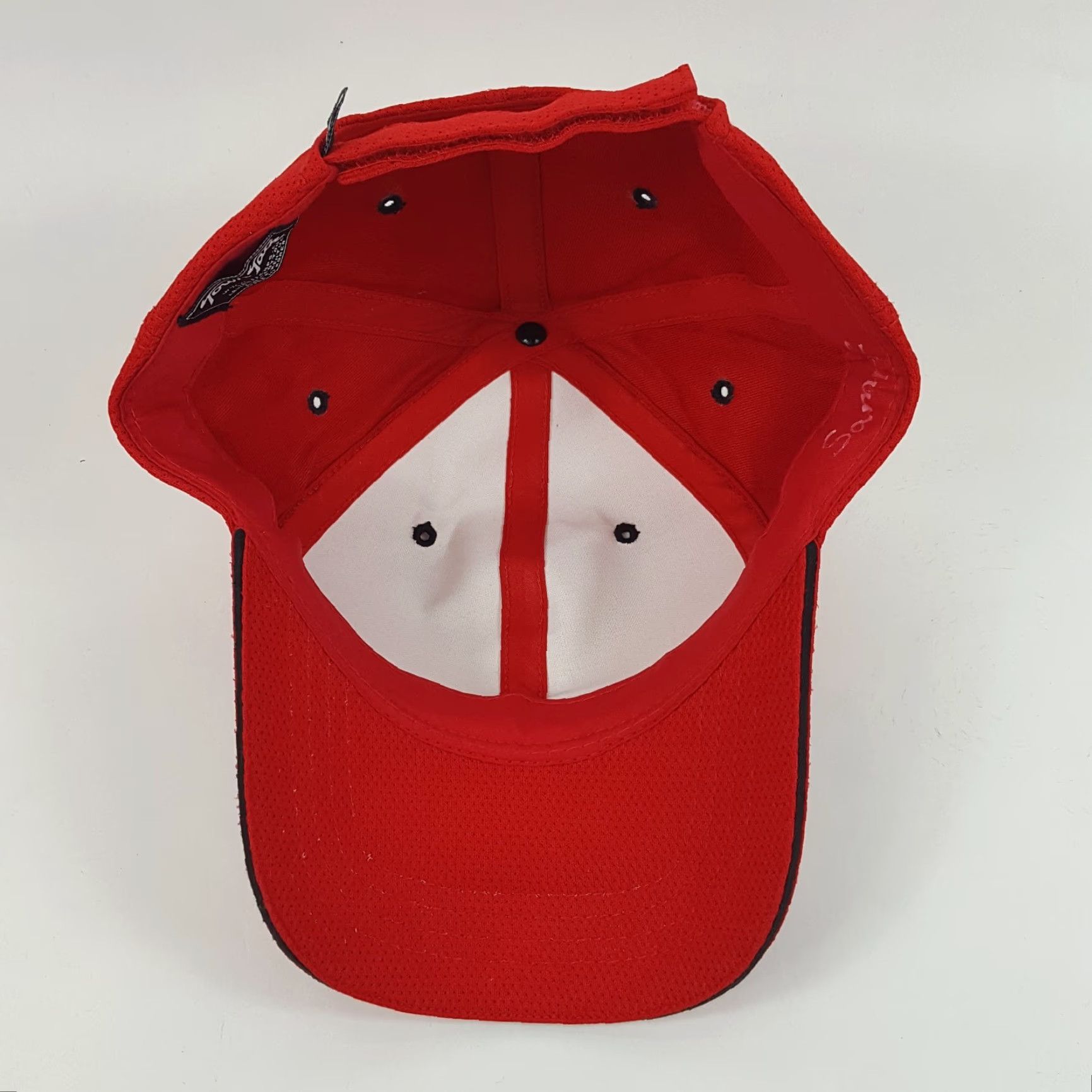 Vintage VINTAGE Town Talk Baseball Cap Hat - Red - One Size - Adjustable - 90s Music Band Theme - Mens Size ONE SIZE - 6 Thumbnail