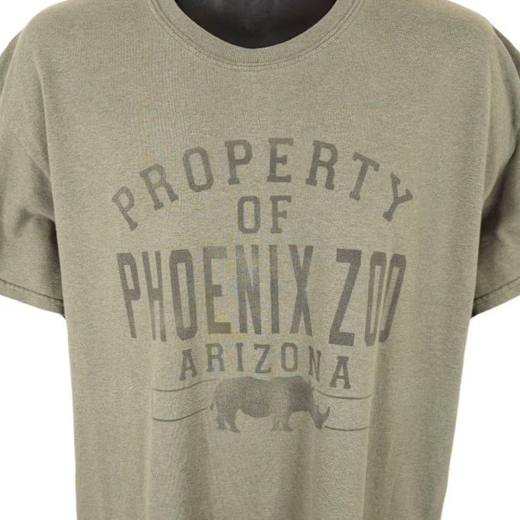 Gildan Phoenix Zoo T Shirt Mens Size Large Green Arizona Rhino Animal Nature Tee Size US L / EU 52-54 / 3 - 2 Thumbnail