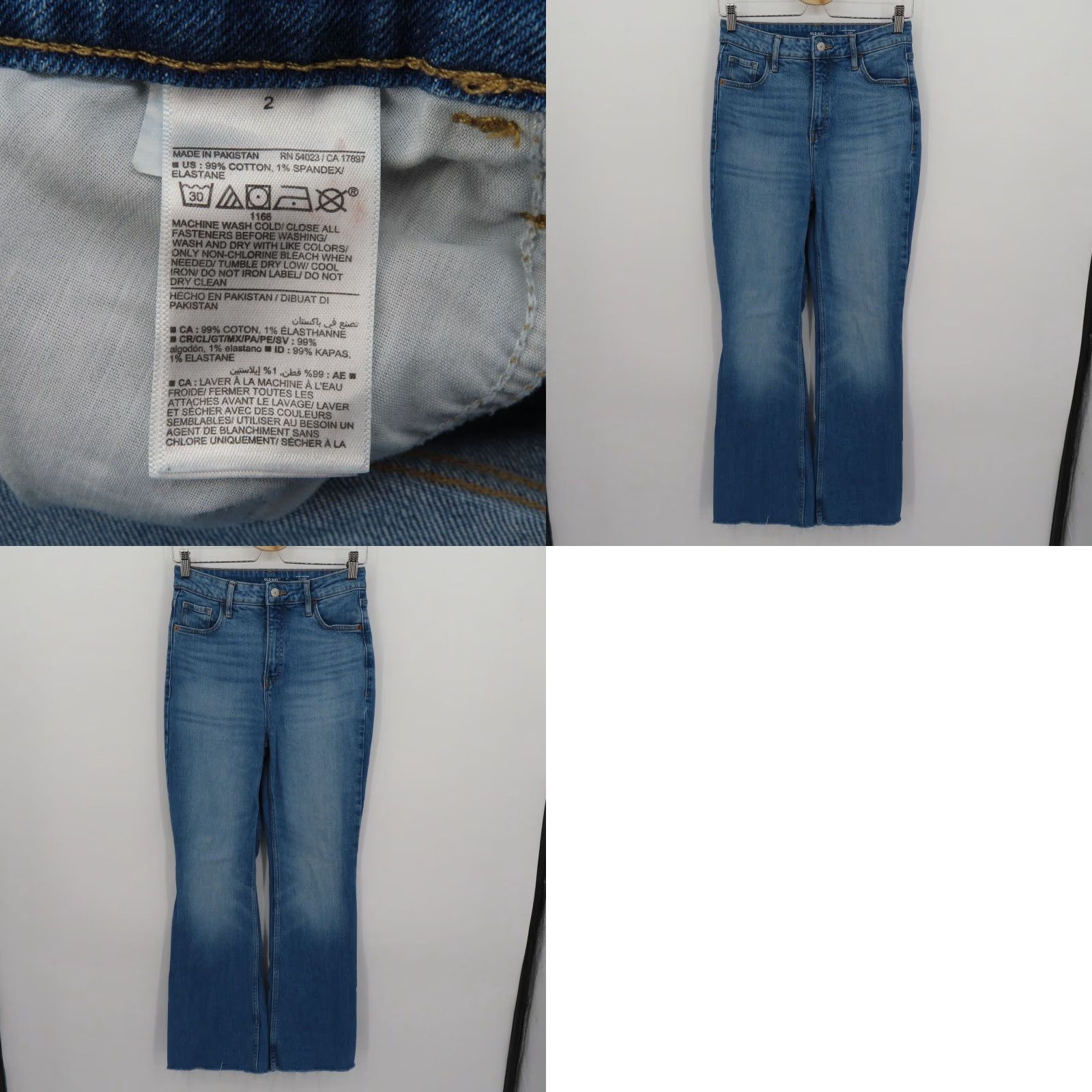 Old Navy Old Navy Jeans 2 Higher High Rise Flare Denim Blue Distressed Hem 5-Pocket Womens Regular Jeans Size 26" / US 2 / IT 38 - 8 Thumbnail