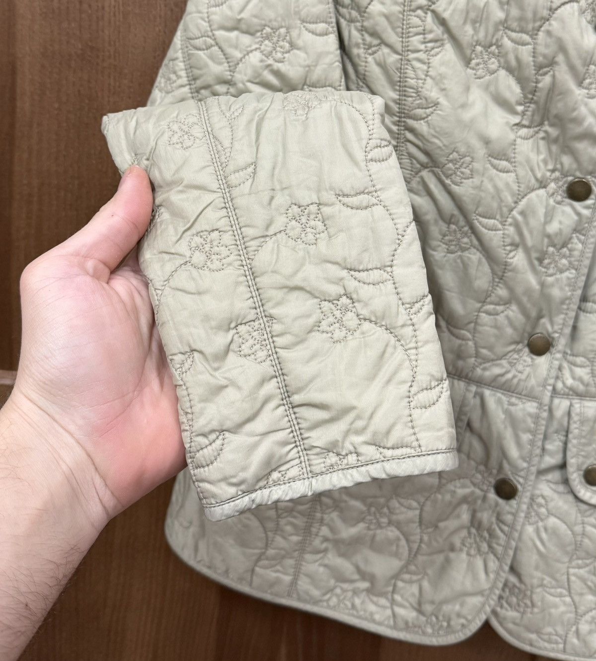 Barbour Barbour Flora Floral Cream Quilted Lightweight Jacket Size S / US 4 / IT 40 - 2 Thumbnail