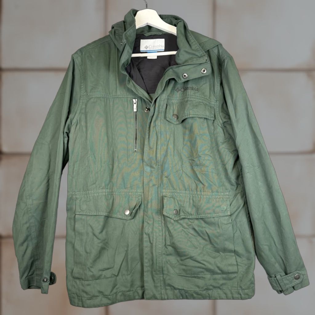 Vintage VINTAGE Columbia Hooded Utility Jacket Windbreaker Coat Mens M Green, Windbreaker, Jacket, Regular, 90s, Y2K Size US M / EU 48-50 / 2 - 1 Thumbnail