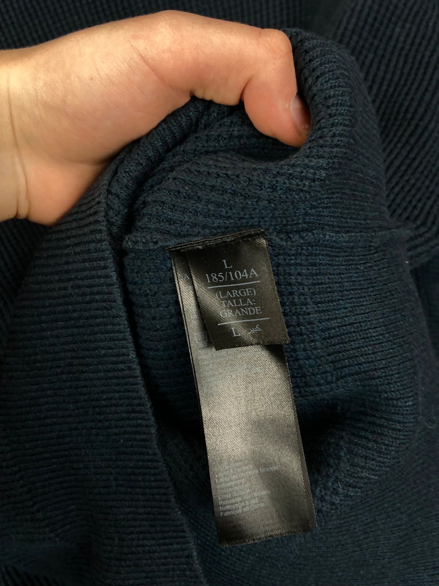 Allsaints AllSaints Knit Sweater Navy Cotton Wool Blend L Size US L / EU 52-54 / 3 - 4 Thumbnail