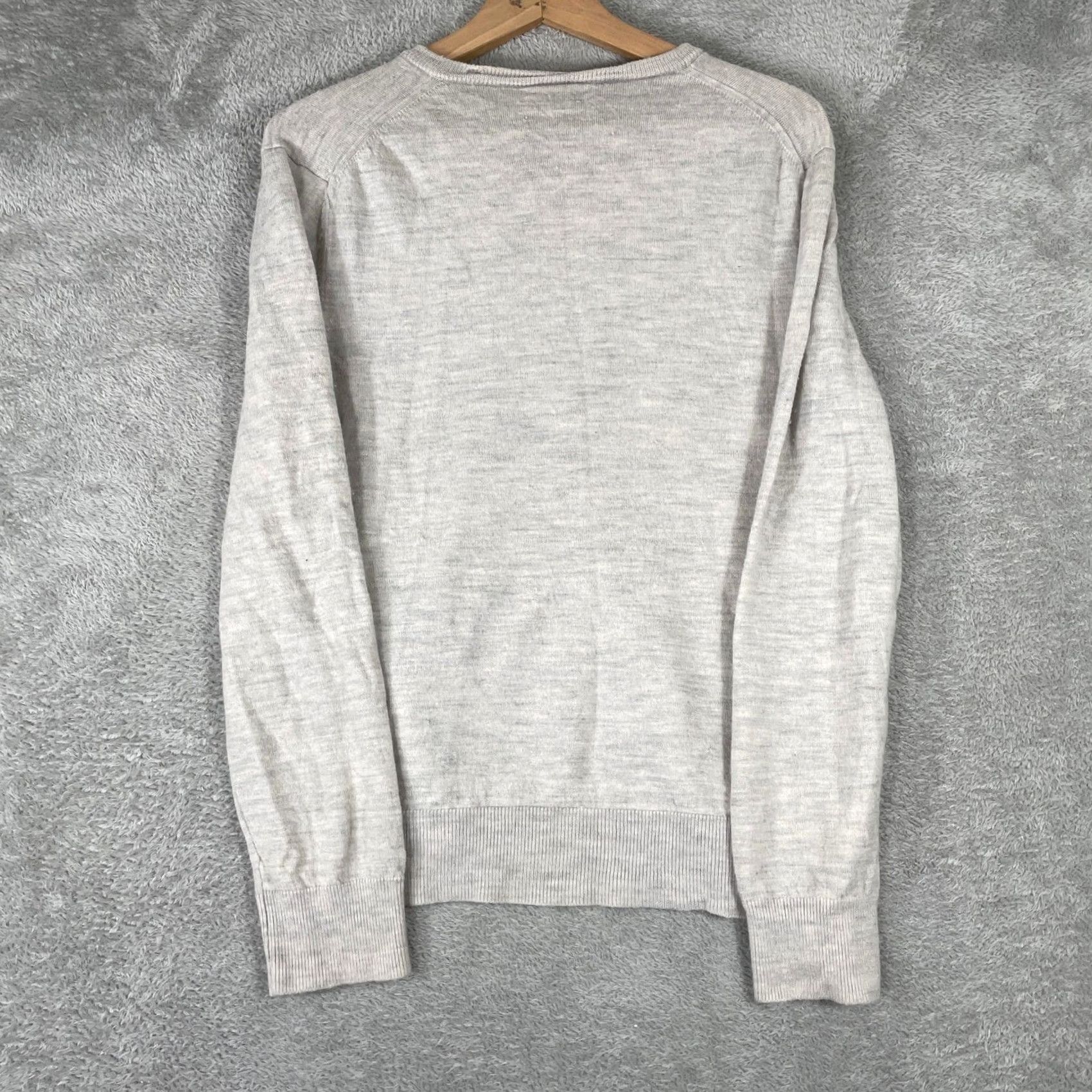 Calvin Klein Calvin Klein V-Neck Sweater Mens M Gray Merino Wool Pullover Regular Knitted Size US M / EU 48-50 / 2 - 5 Thumbnail