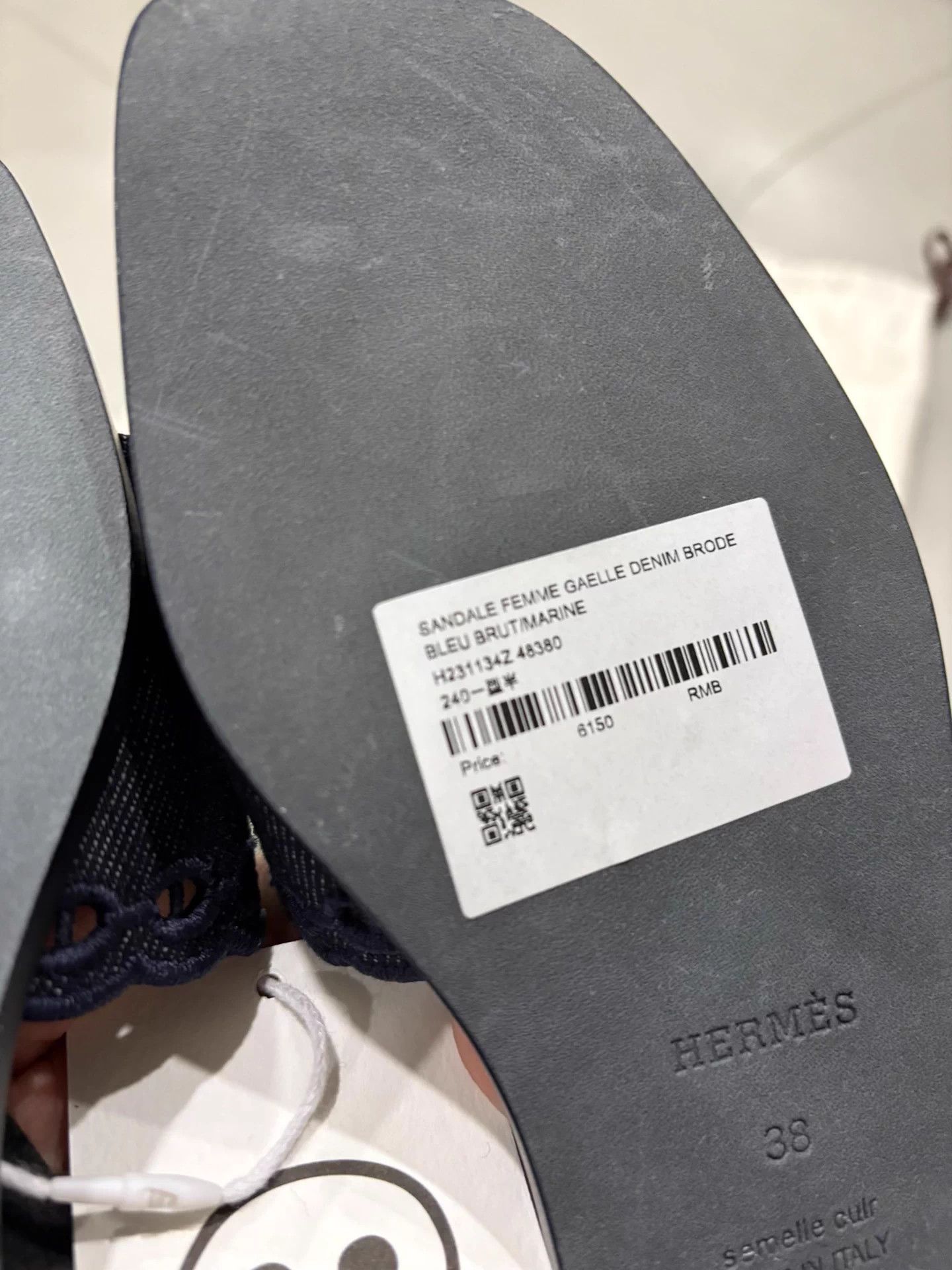 Hermes Hermes Dark Denim Slippers 38 Size US 7 / IT 37 - 5 Thumbnail