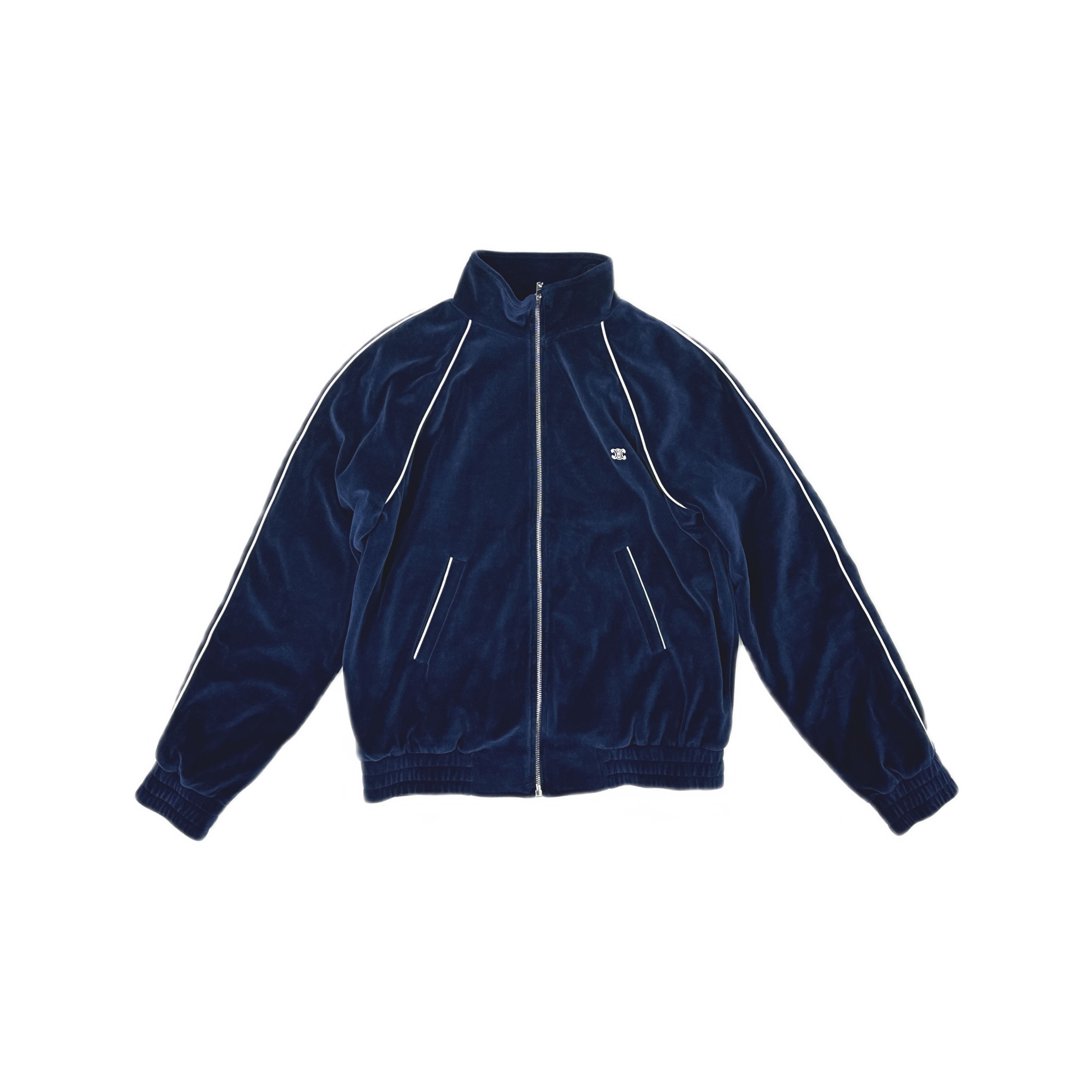 Celine Celine Logo Embroidery Velour Track Jacket Size M Size US M / EU 48-50 / 2 - 1 Thumbnail