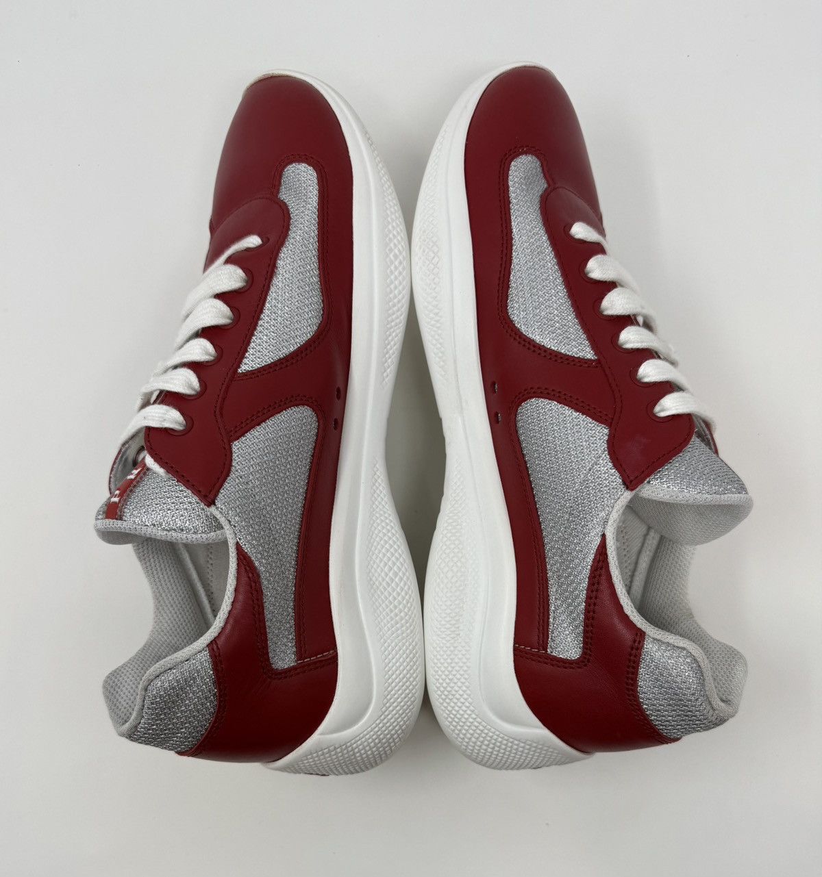 Prada Prada Americas Cup Sneaker Leather Red Size US 8.5 / EU 41-42 - 4 Thumbnail
