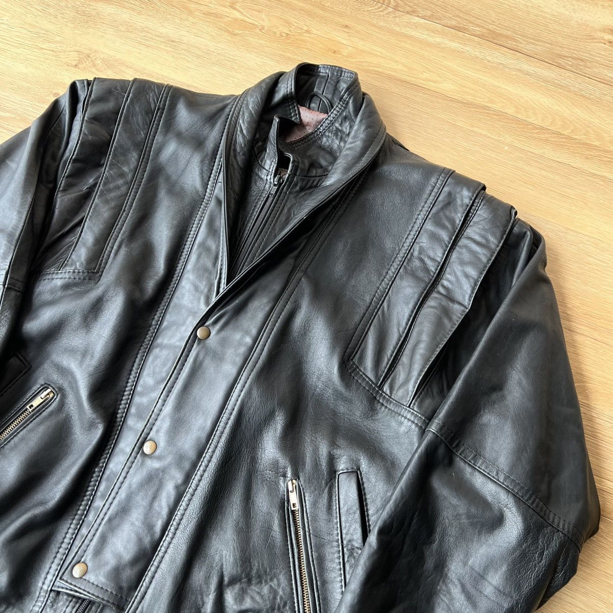 Genuine Leather Vintage Leather Jacket Size US L / EU 52-54 / 3 - 5 Thumbnail