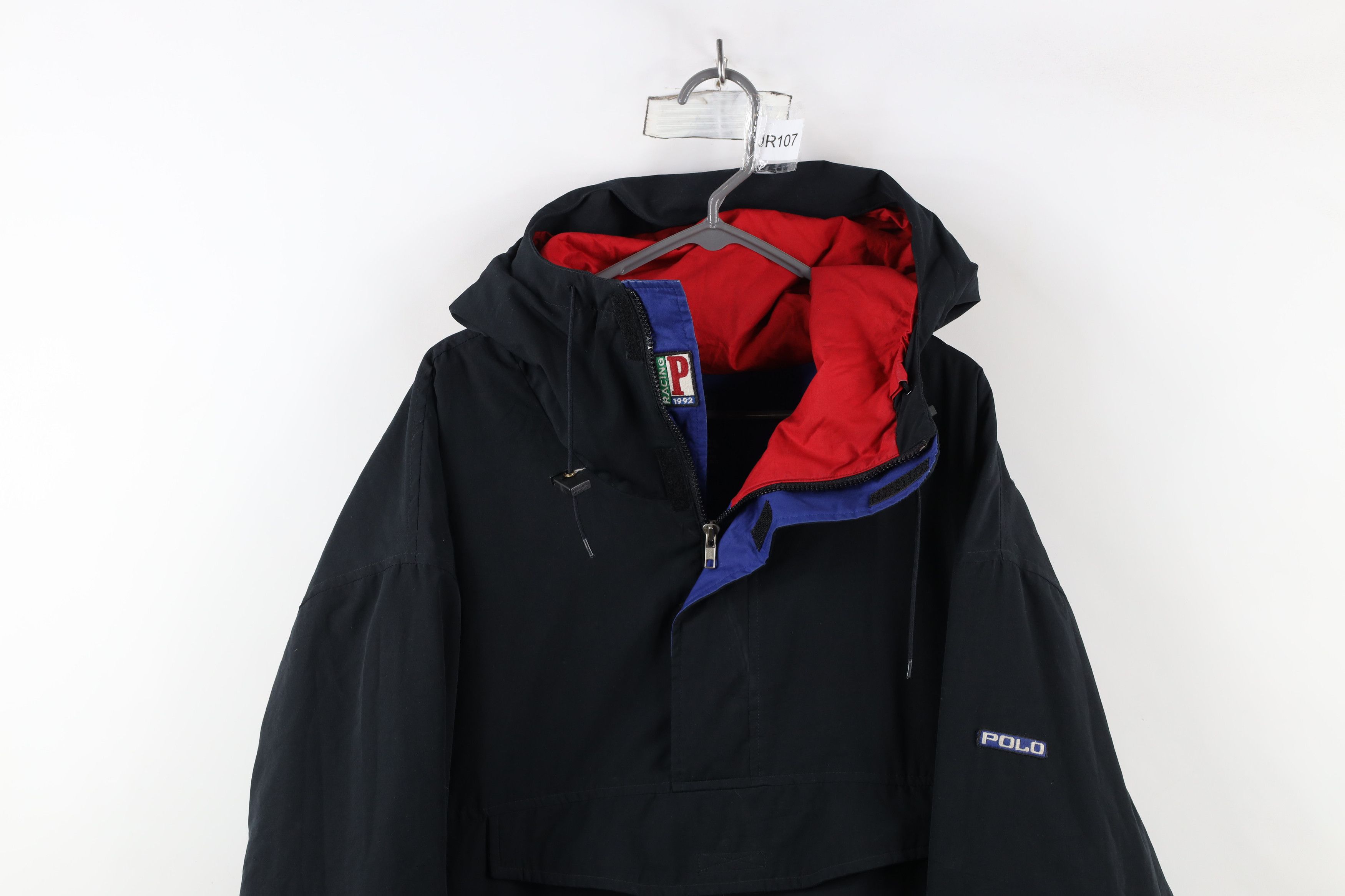 Polo Ralph Lauren Vintage 90s 1992 Ralph Lauren P Racing Hooded Anorak Jacket Size US XL / EU 56 / 4 - 2 Thumbnail