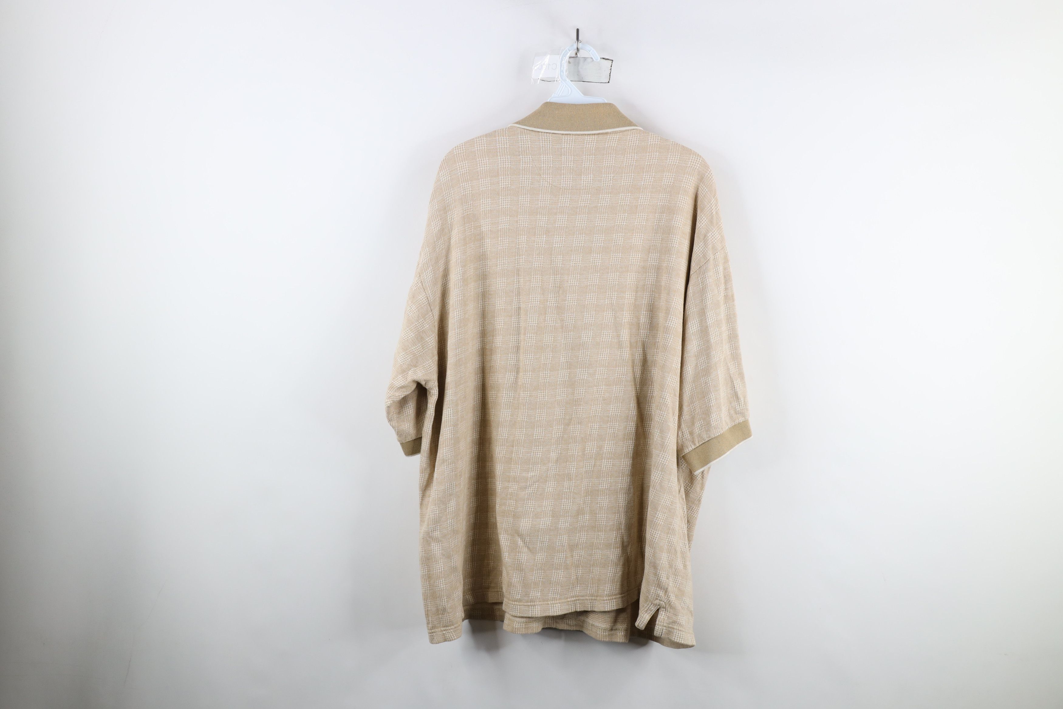 Vintage Vintage 90s Streetwear Houndstooth Golf Polo Shirt Beige Size US XL / EU 56 / 4 - 11 Thumbnail