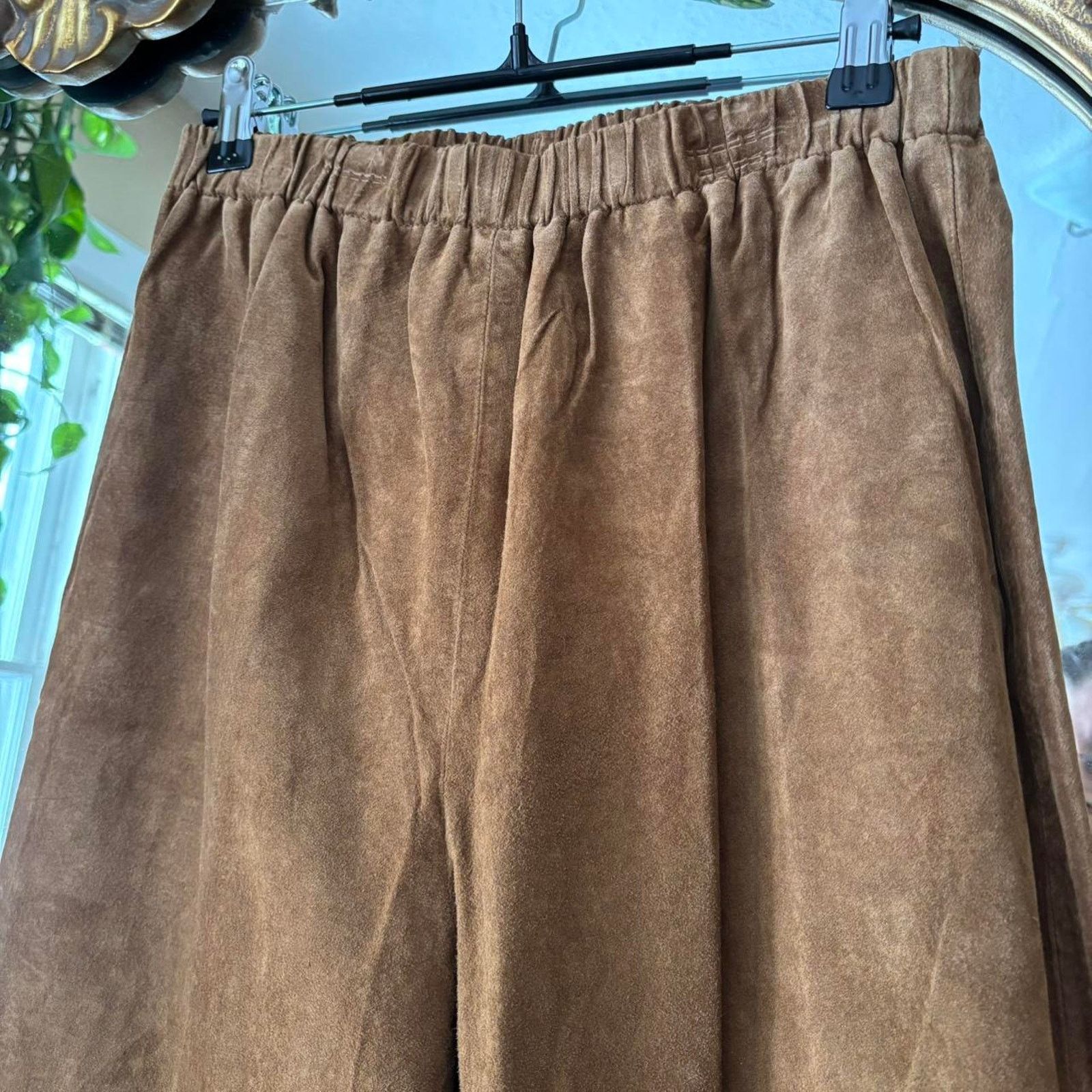 Vintage Vintage NWT Margaret Godfrey Brown Suede Leather Pant Medium Size 26" / US 2 / IT 38 - 3 Thumbnail