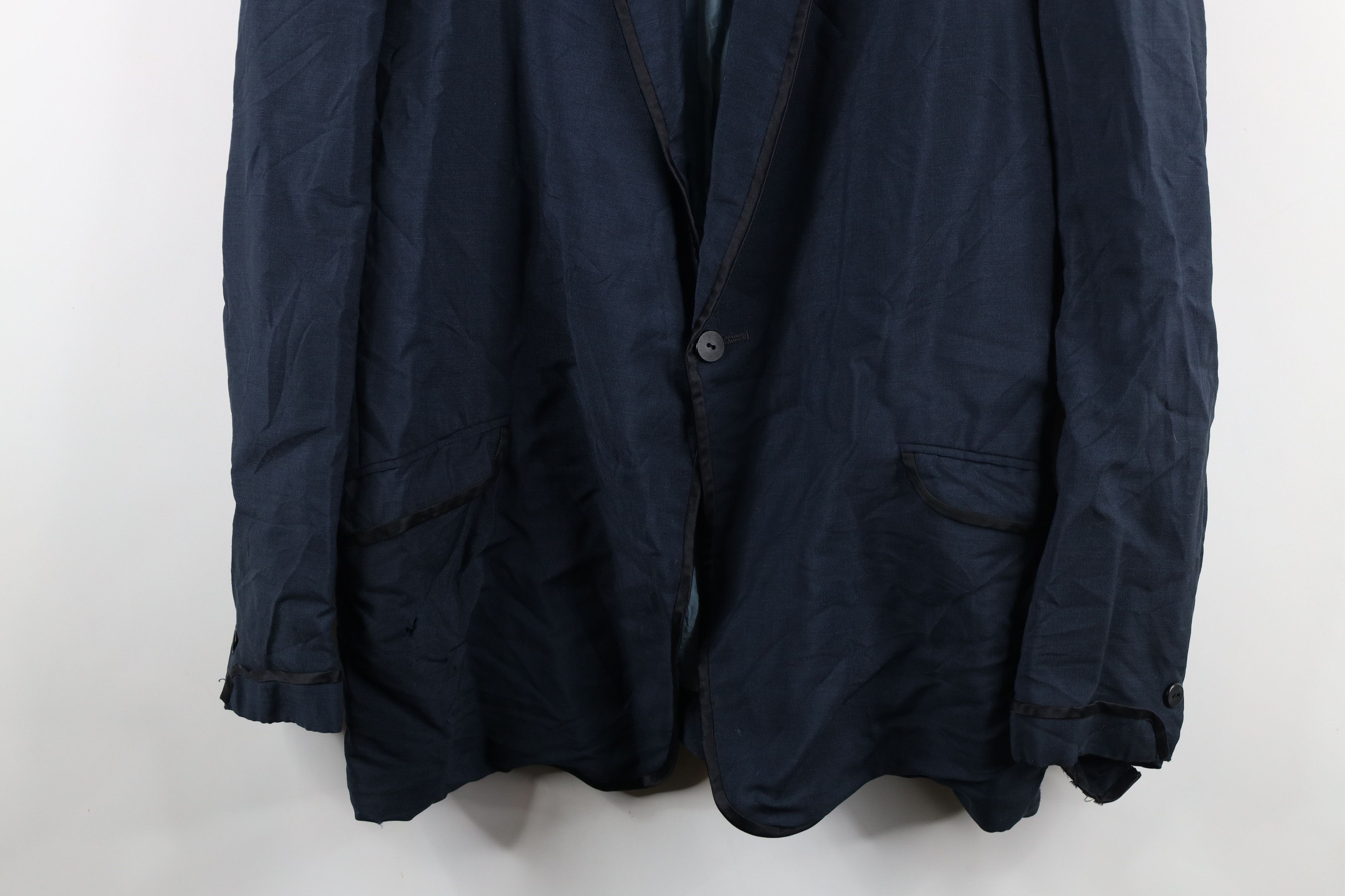 Vintage Vintage 50s Formal Tuxedo Prom Smokers Jacket Wool Blue USA Size US XL / EU 56 / 4 - 3 Thumbnail