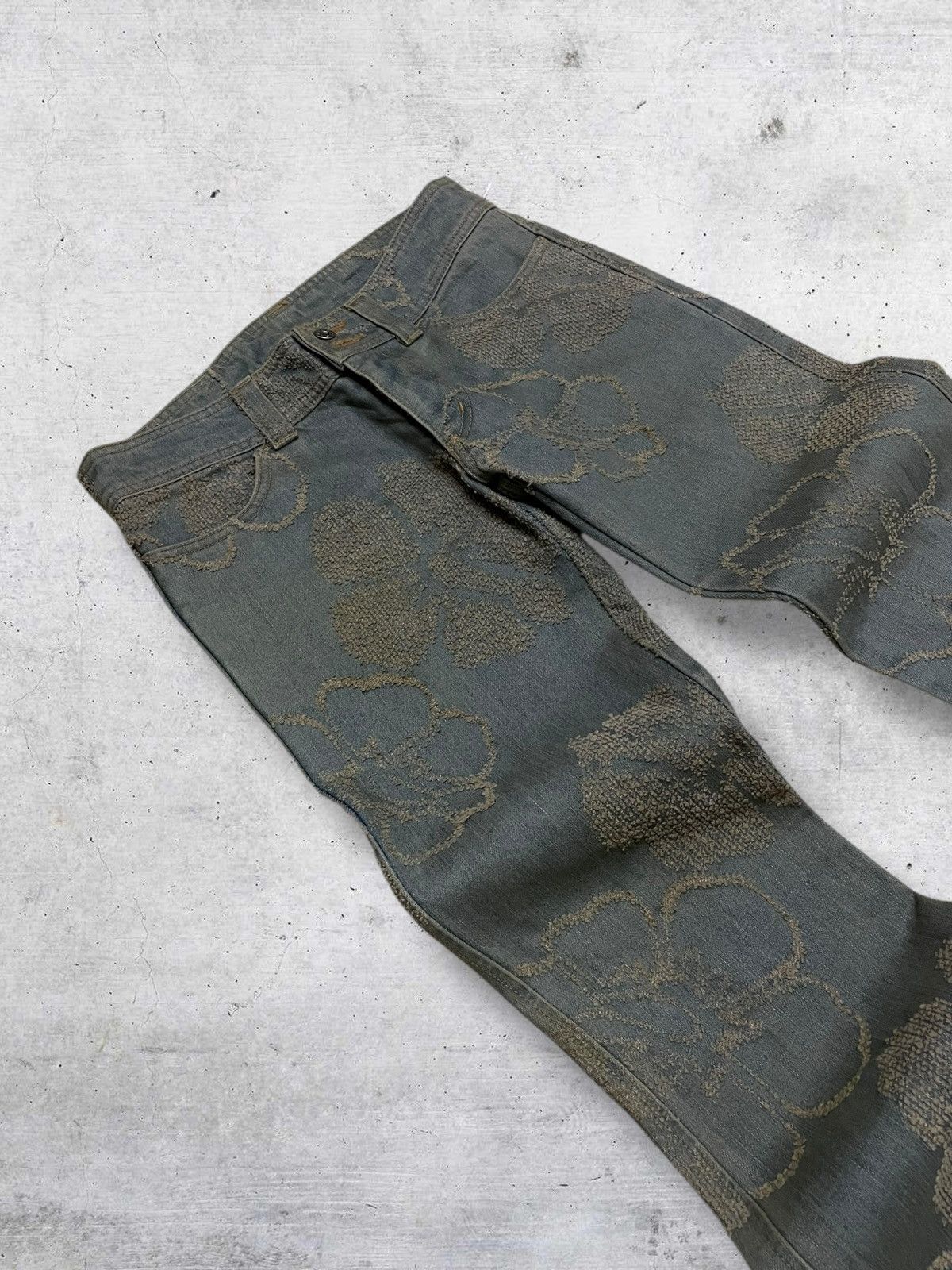 Hysteric Glamour VINTAGE ALBAROSA JAPAN CRAFTED JACQUERD ART FLARE DENIM 90S Size US 28 / EU 44 - 7 Thumbnail