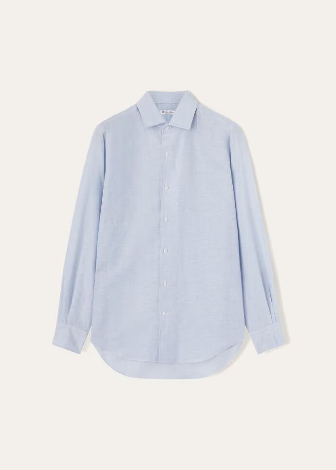 image of Loro Piana O1Srvl11E0424 Andre Sartorial Shirt In Pale Blue, Men's (Size Large)