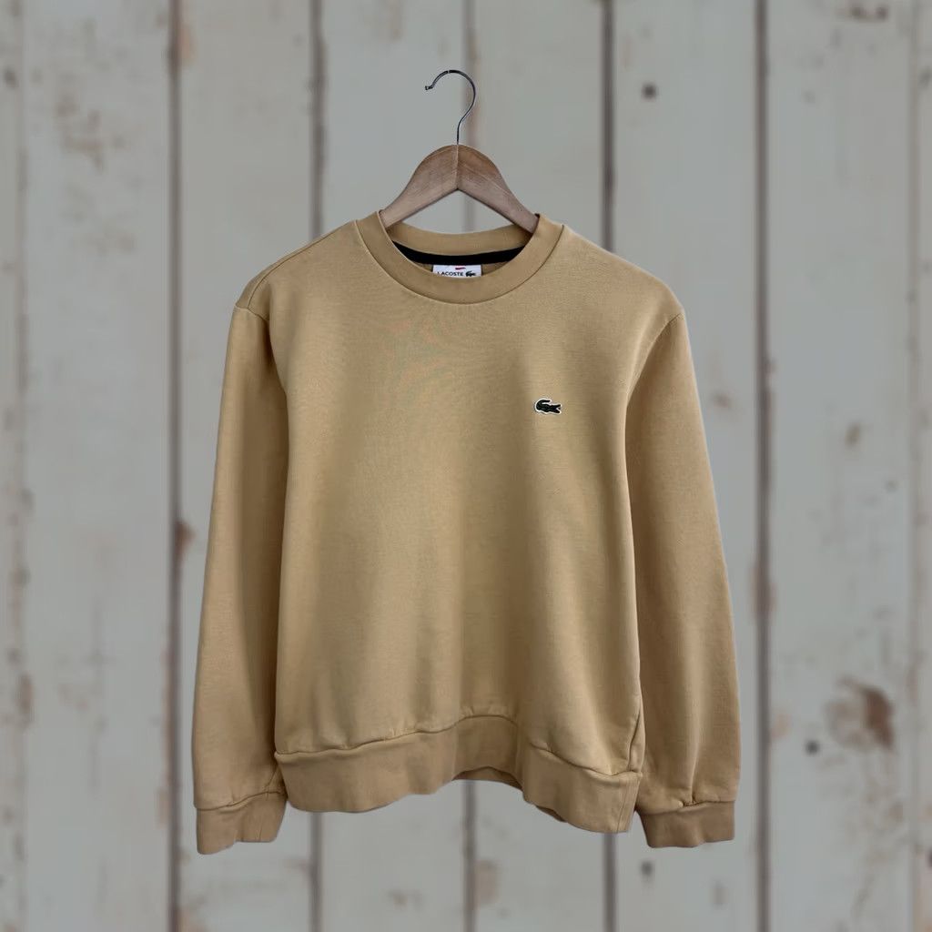 Lacoste VINTAGE Lacoste Shirt Mens M Beige Classic Fit Logo Sweatshirt Rare Retro Size Size US M / EU 48-50 / 2 - 1 Thumbnail