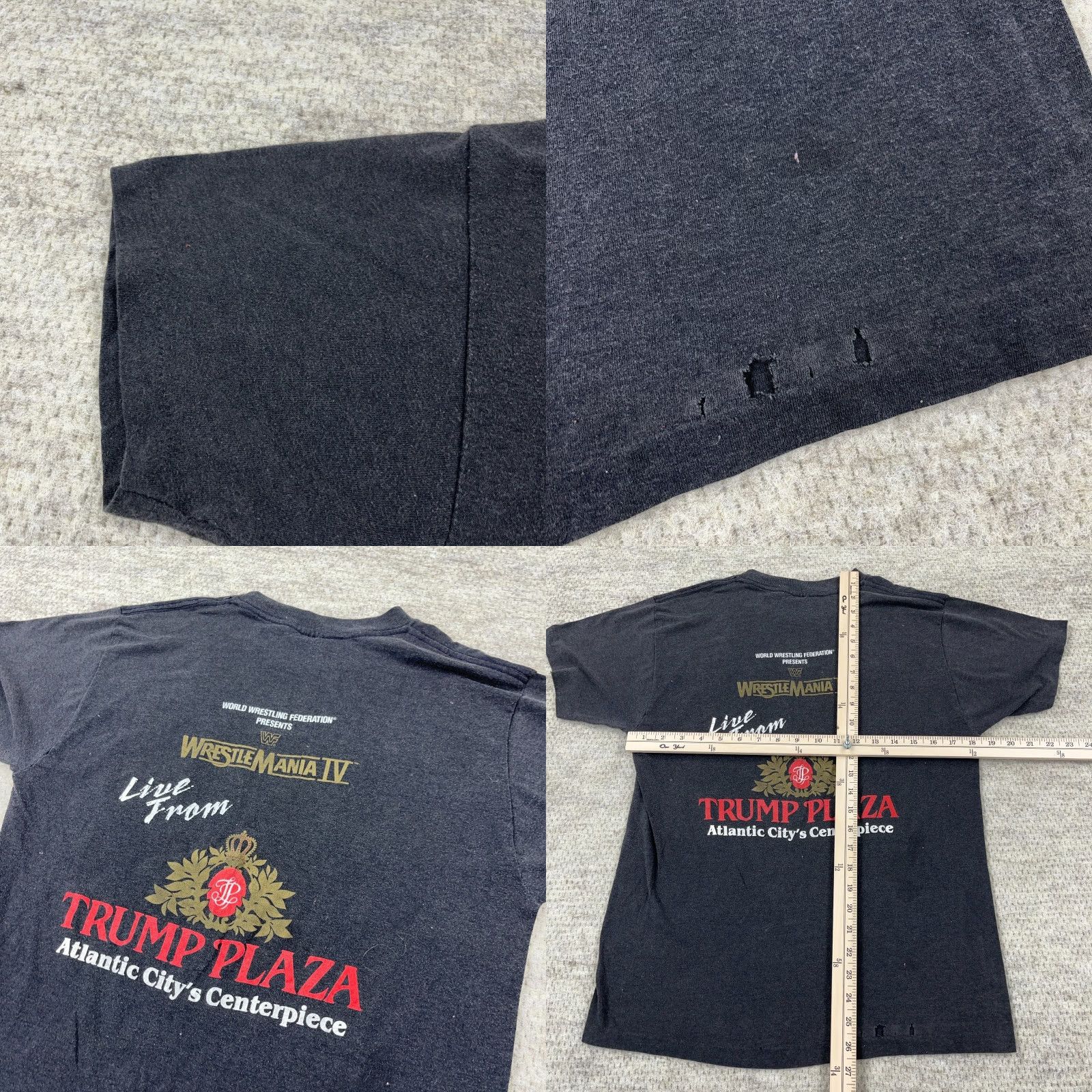 Vintage VINTAGE Royal Wrestle Mania IV Shirt Men L Black 80s Single Stitch Trump Tower Grunge 80s Mens Shirt Size US L / EU 52-54 / 3 - 8 Thumbnail