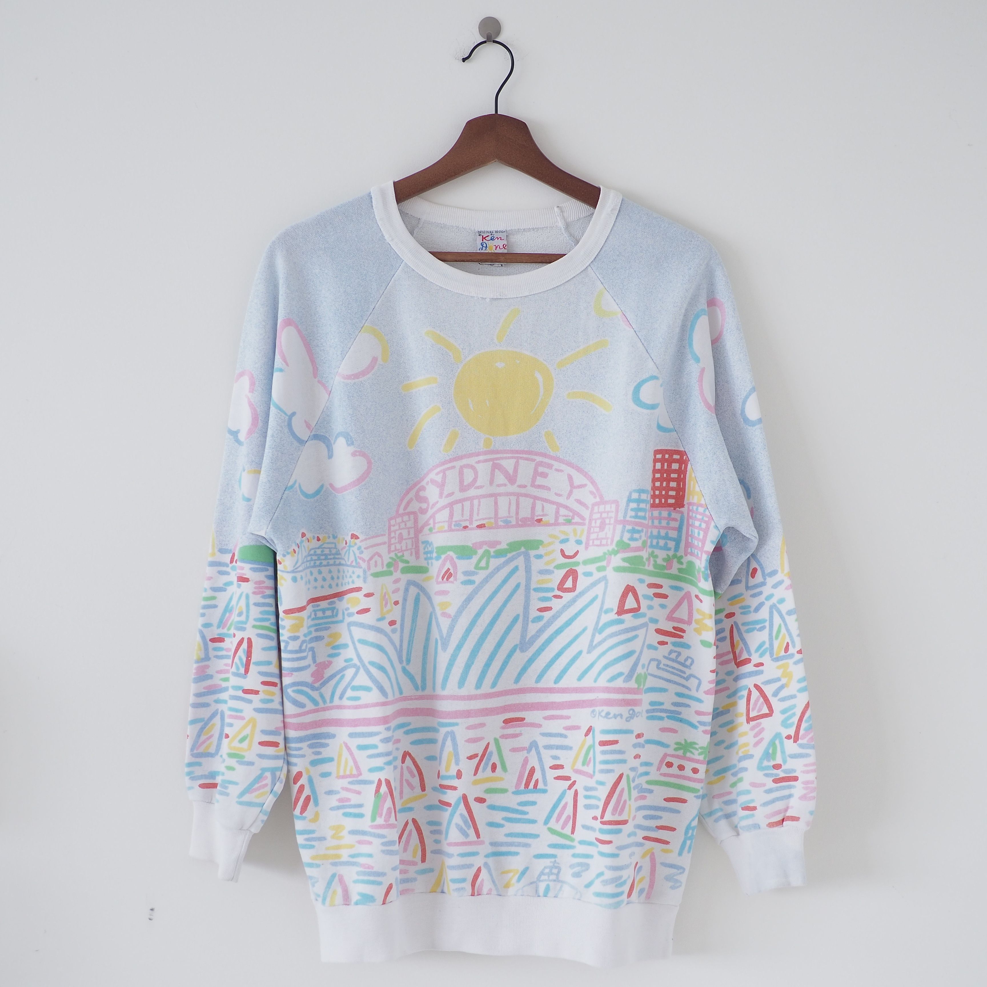 image of Art x Vintage Ken Done Sweatshirt in White, Men's (Size Large)