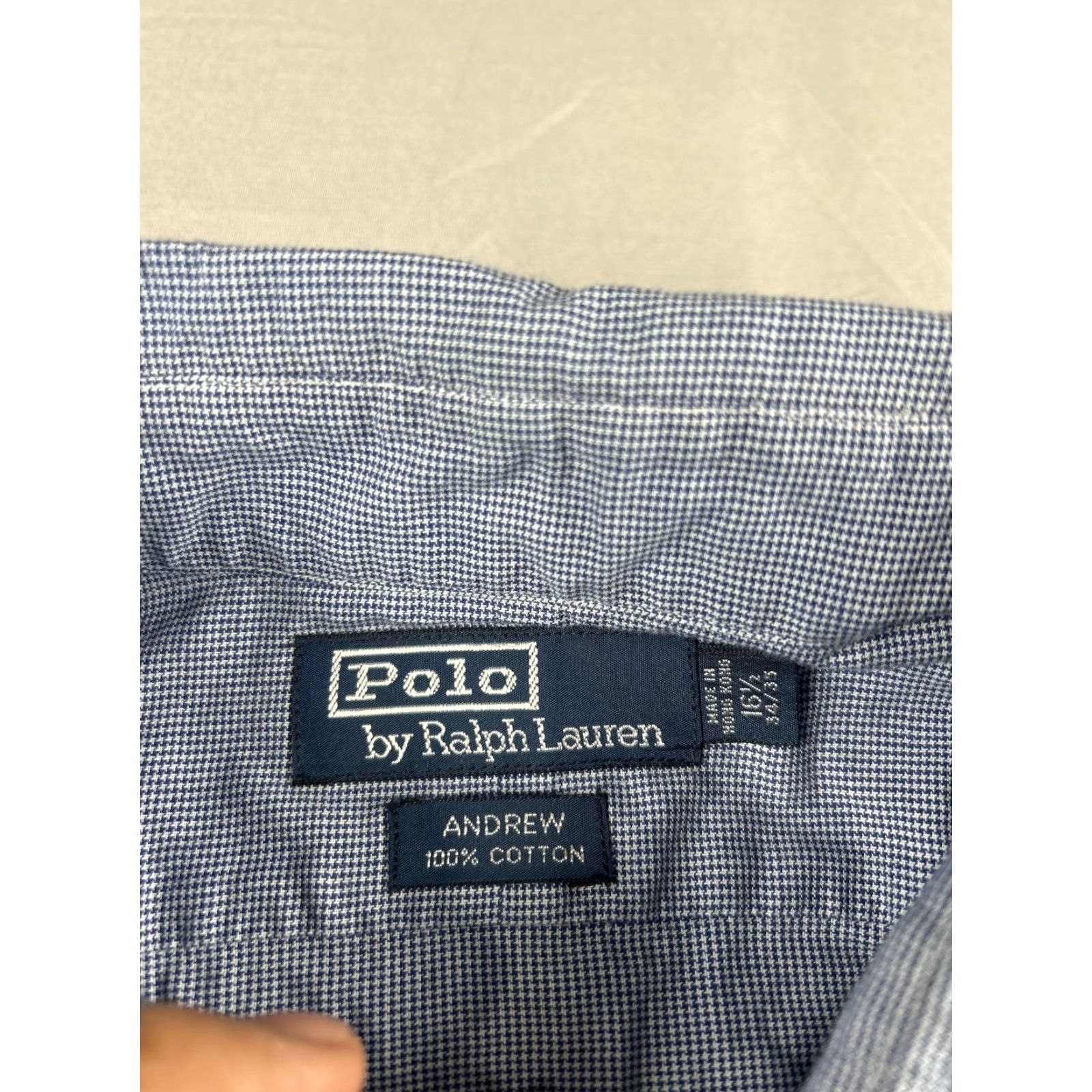 Polo Ralph Lauren Polo Ralph Lauren Shirt Men 16.5 34/35 Blue Andrew Classic Hounstooth Check Dress Shirt Size US XL / EU 56 / 4 - 3 Thumbnail