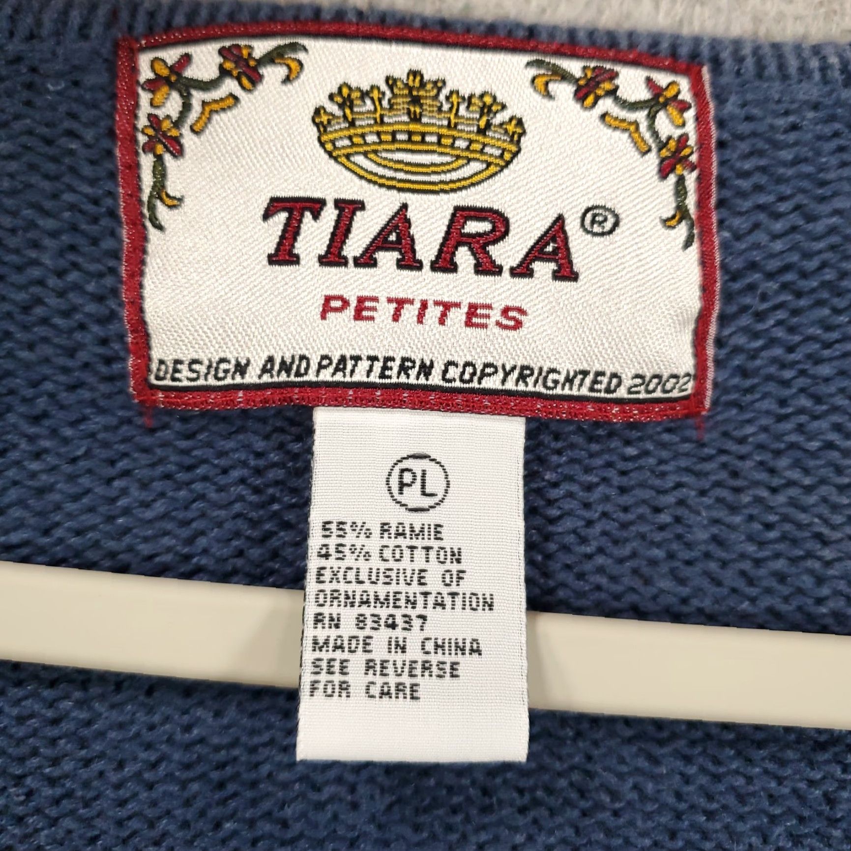 Vintage VINTAGE Tiara Sweater Cardigan Women’s Adult Petite Large Blue Beaded Embroidered Christmas 90s Holiday Knit Womens Size L / US 10 / IT 46 - 3 Thumbnail