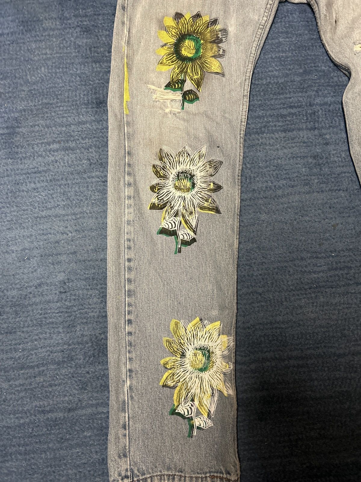 Levi's Vintage Clothing Levis 505 straight fit vintage custom handpainted design Size US 34 / EU 50 - 5 Thumbnail