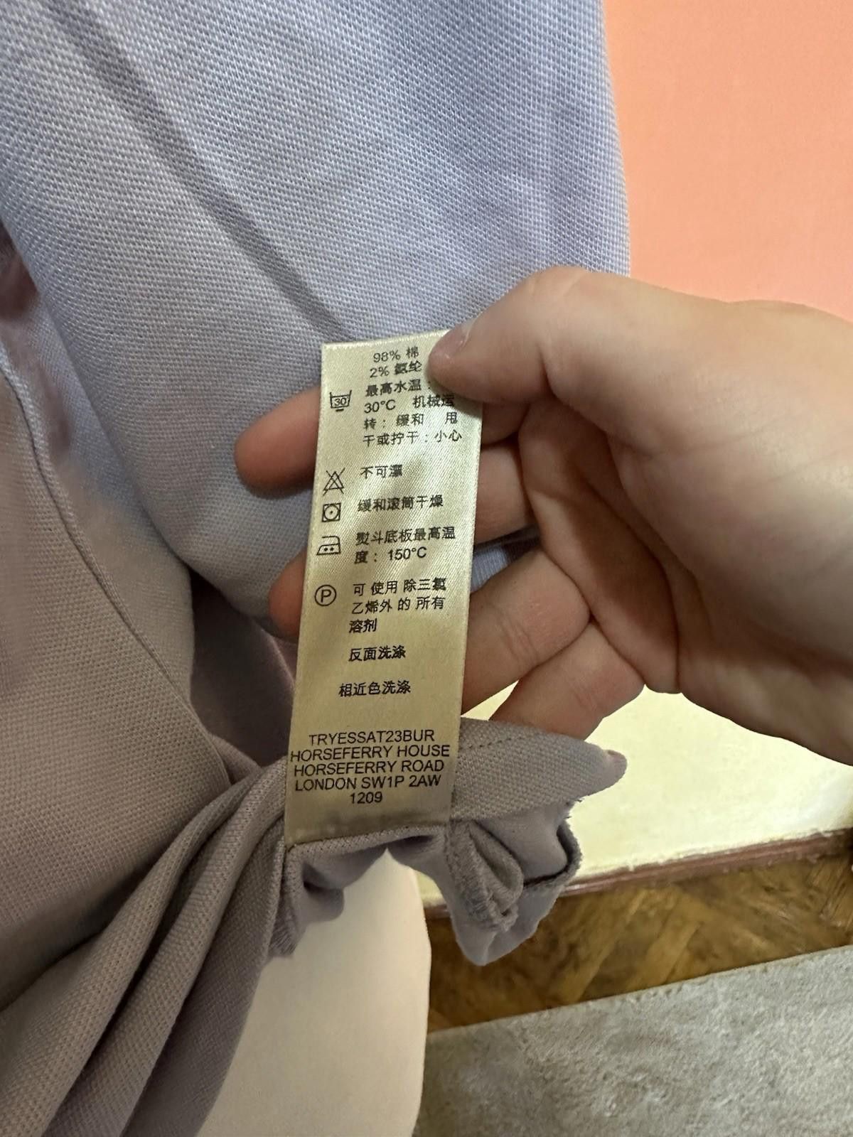 Burberry Burberry Brit Lilac Cotton Pique V-Neck Polo T-Shirt XL Size XL / US 12-14 / IT 48-50 - 9 Thumbnail
