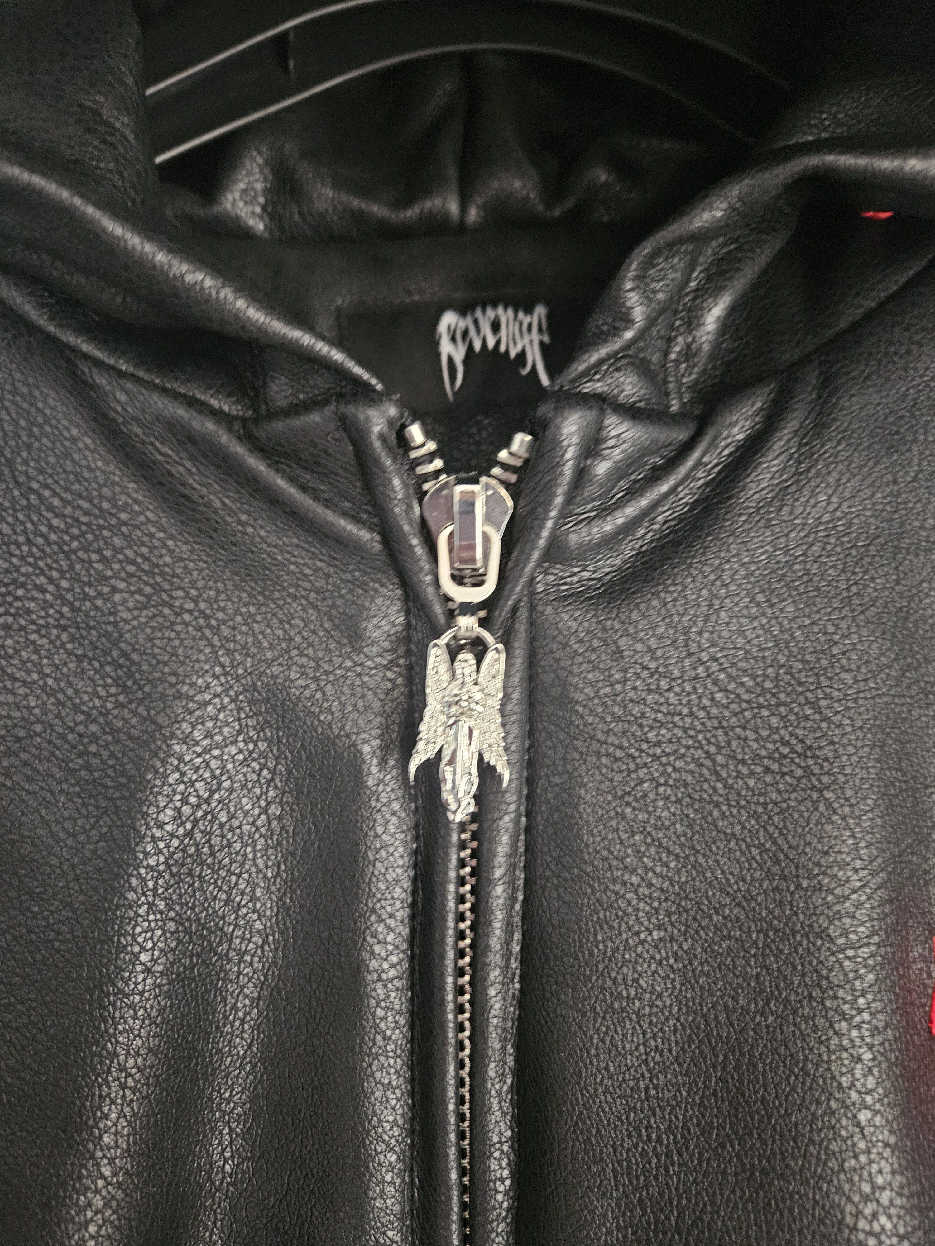 Revenge Revenge Embroidered Gothic Tribal Leather Bomber Jacket Size US XL / EU 56 / 4 - 3 Thumbnail